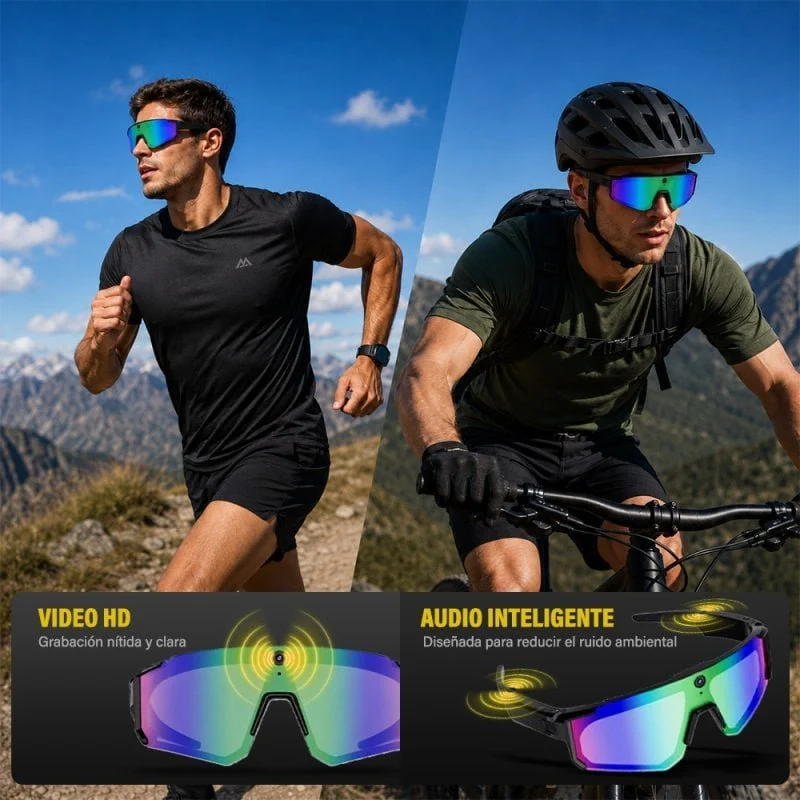 Detalle de Owlotech Vision Sport AI: Gafas Deportivas con cámara 32 MP, sonido y traducción