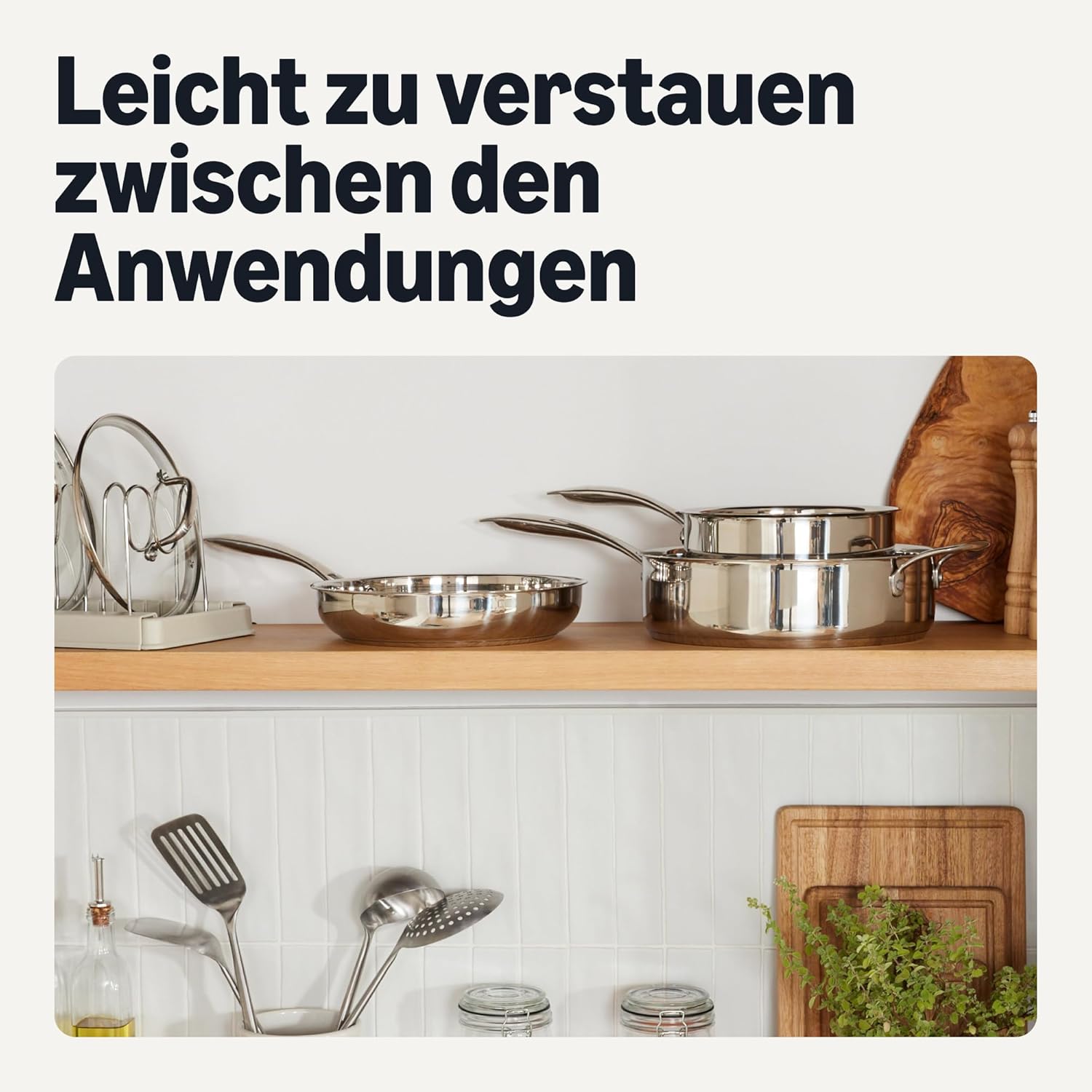 Thumbnail 5 de Amazon Basics 5-Teiliges Topfset aus Edelstahl – Allrounder für alle Herdarten