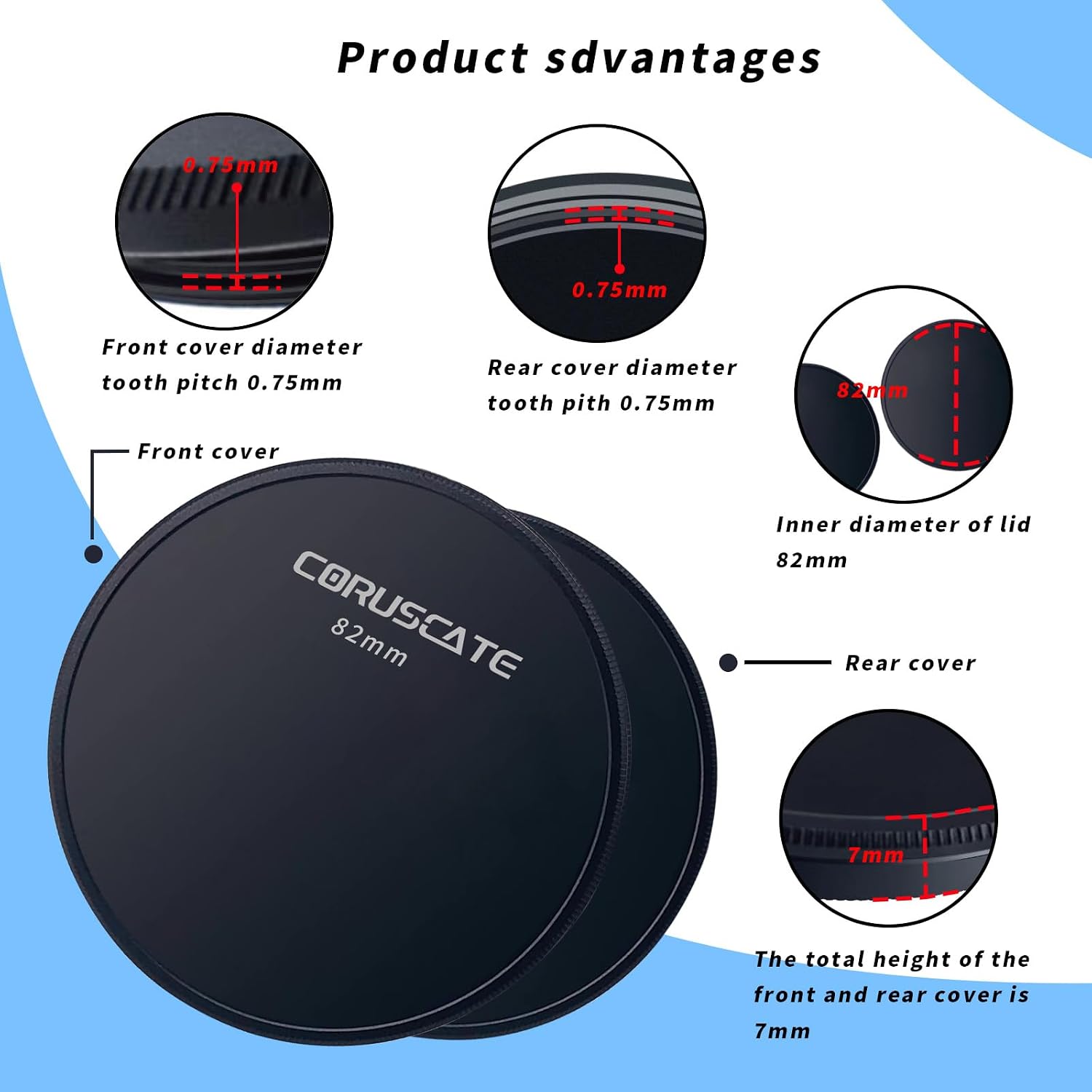 Thumbnail 2 de 82mm Metall Objektivkappen mit Reinigungsset – kompatibel mit 82mm Filtergewinde