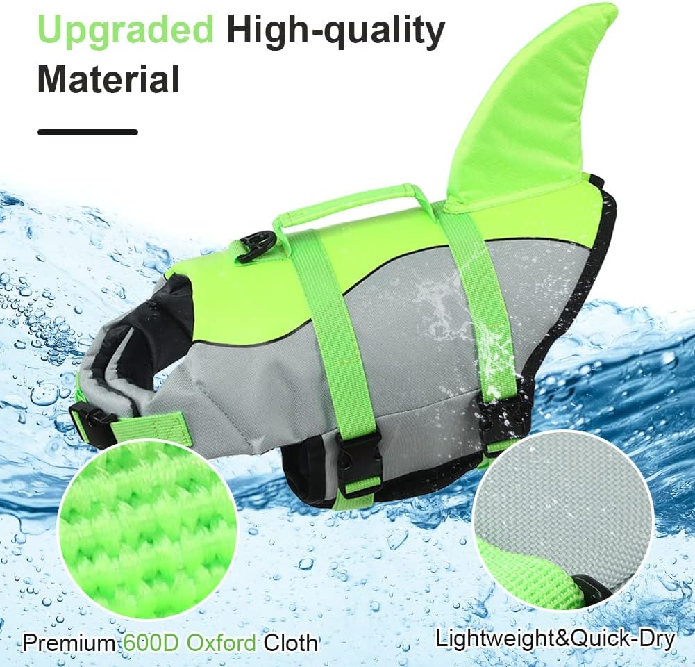 Detalle de EMUST Dog Life Jacket – Adjustable Small/Medium/Large for Water Safety