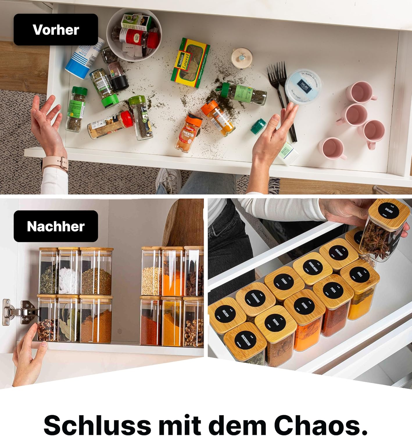 Thumbnail 5 de Deco haus® Gewürzgläser Eckig 280 ml 🧂