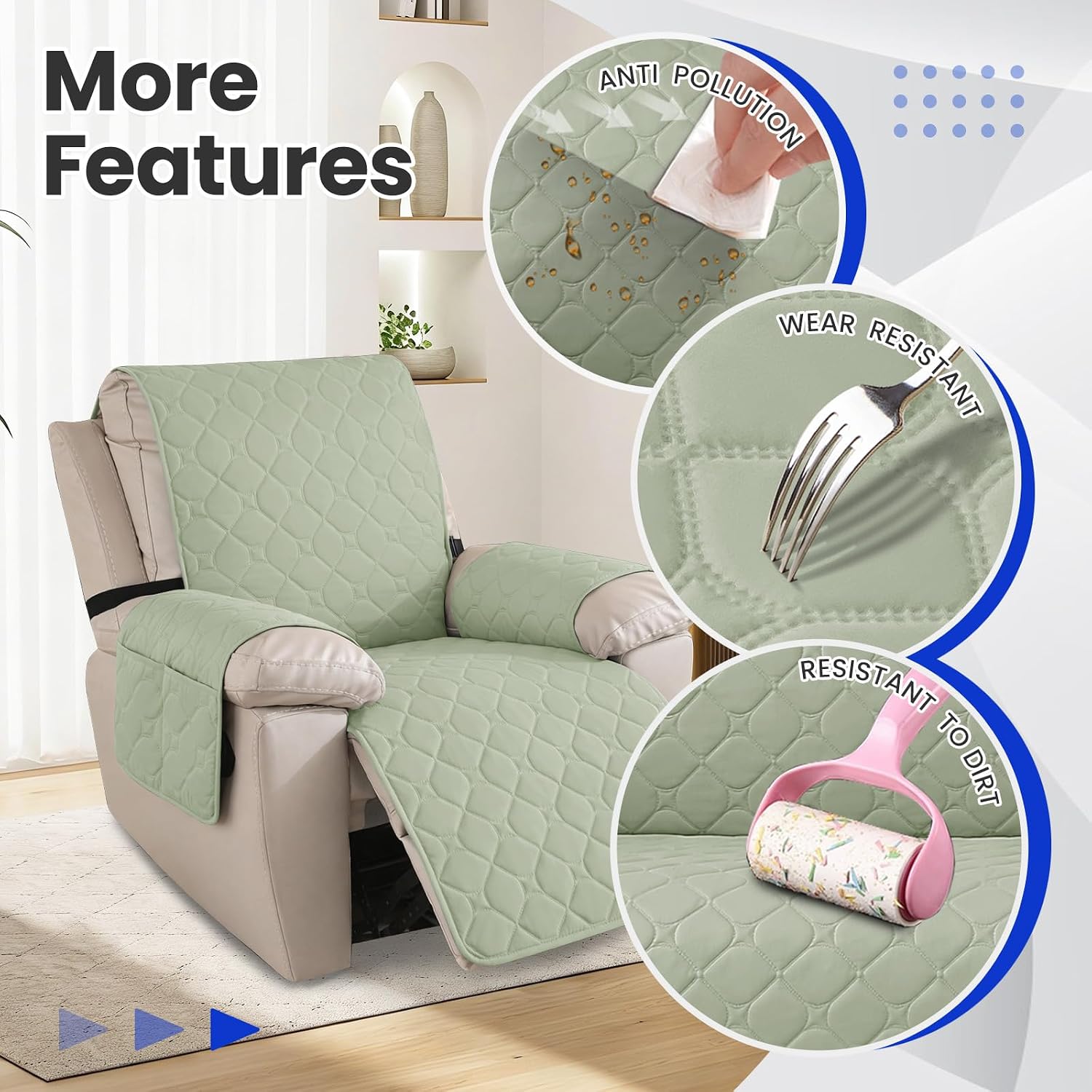 Thumbnail 4 de Ystyle Housse Fauteuil Relax 100% Étanche Vert menthe