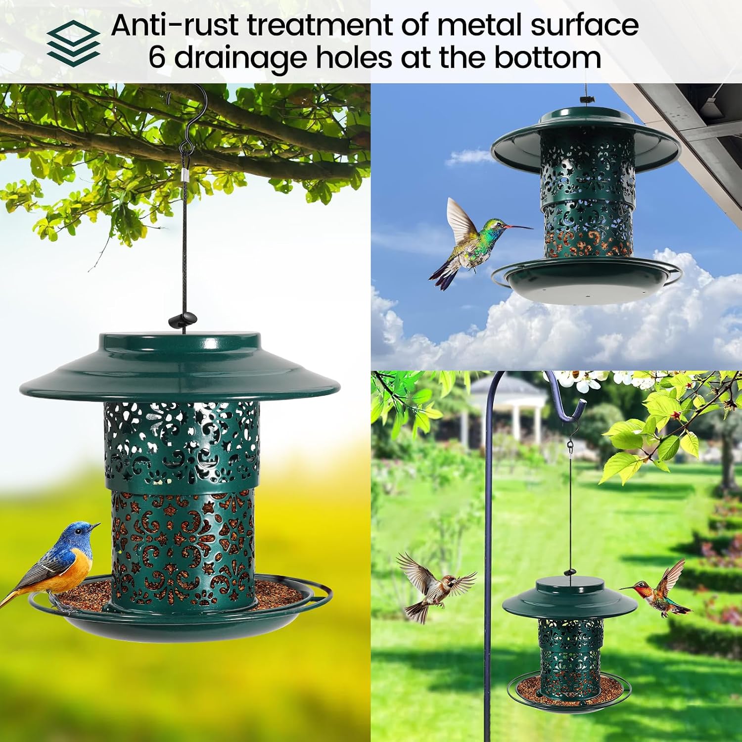 Detalle 2 de BPYOT Metal Bird Feeder Chew-proof