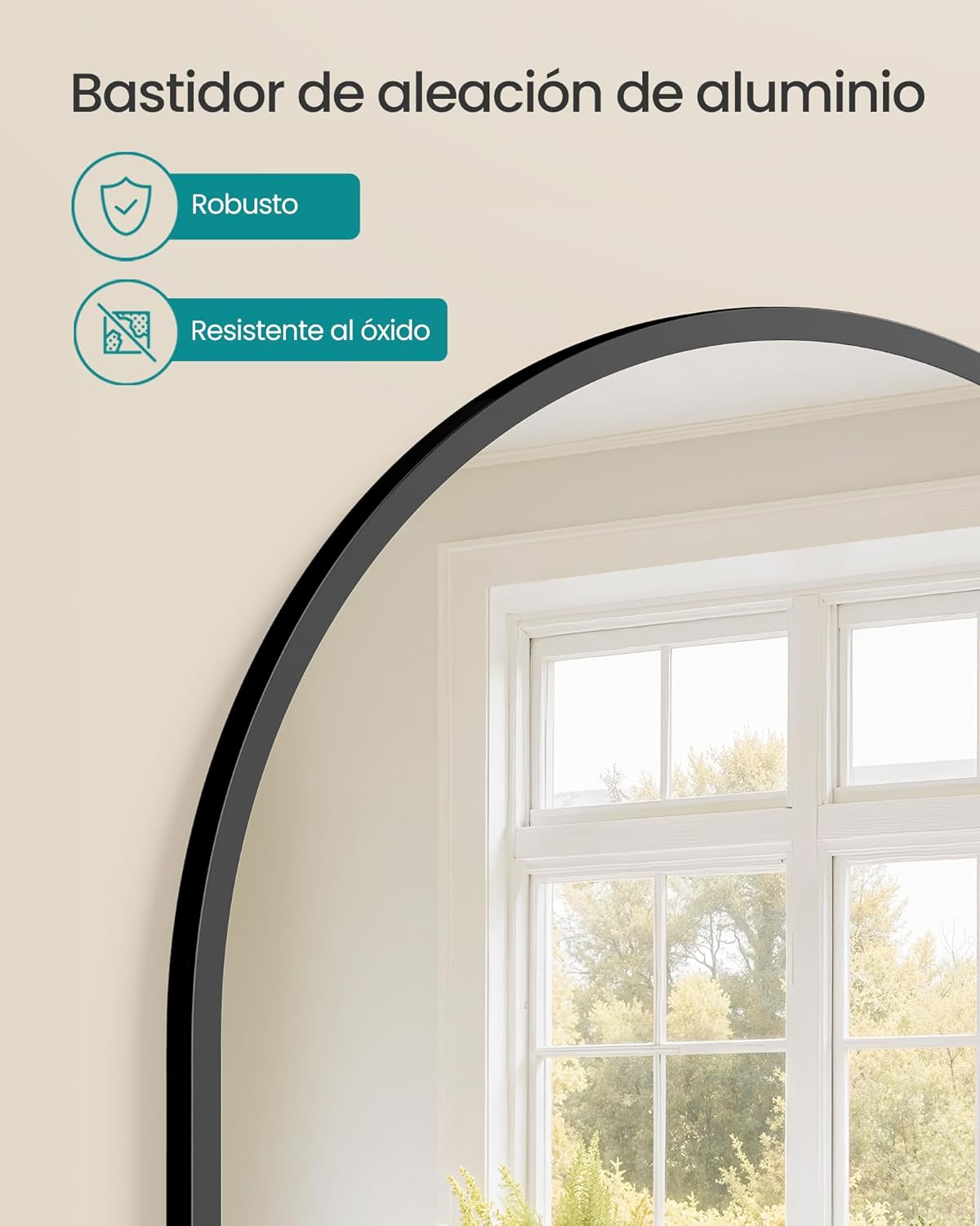 Detalle 2 de SONGMICS LWM011BD01 espejo 91 x 61 cm