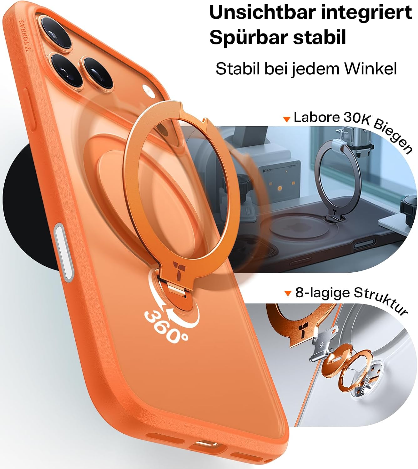 Detalle 2 de TORRAS Ostand Q3 Spin iPhone 17 Pro Hülle 3,66 m