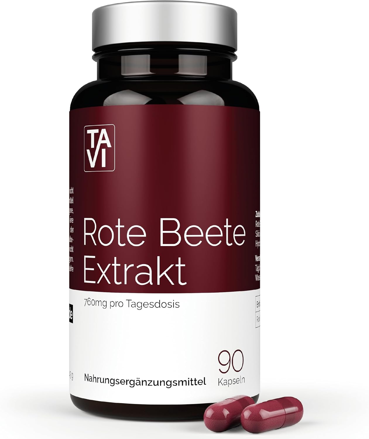 Detalle de Rote Beete Extrakt 90 Kapseln hochdosiert