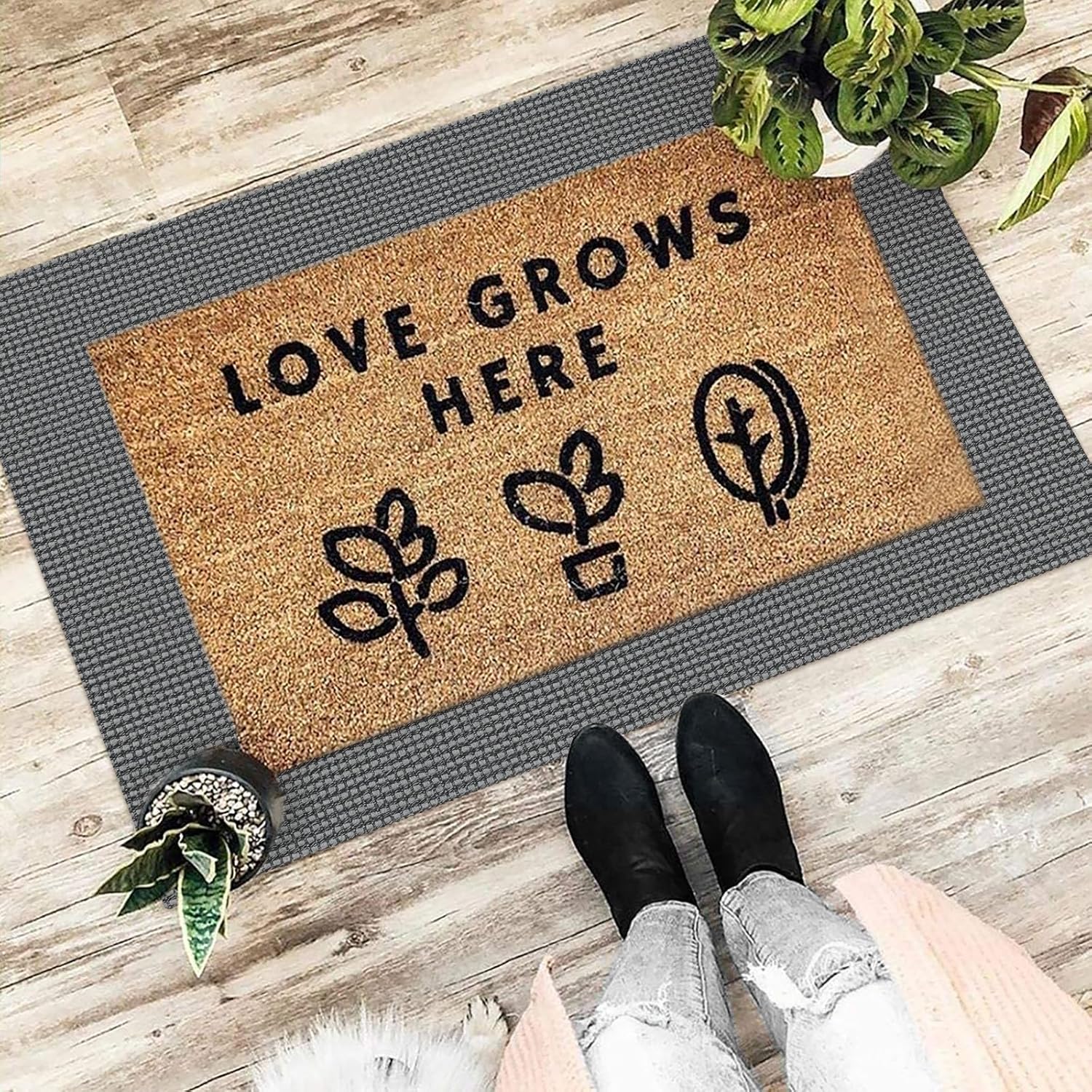 Thumbnail 5 de EARTHALL Woven Area Rug 2x3 ft washable door mat