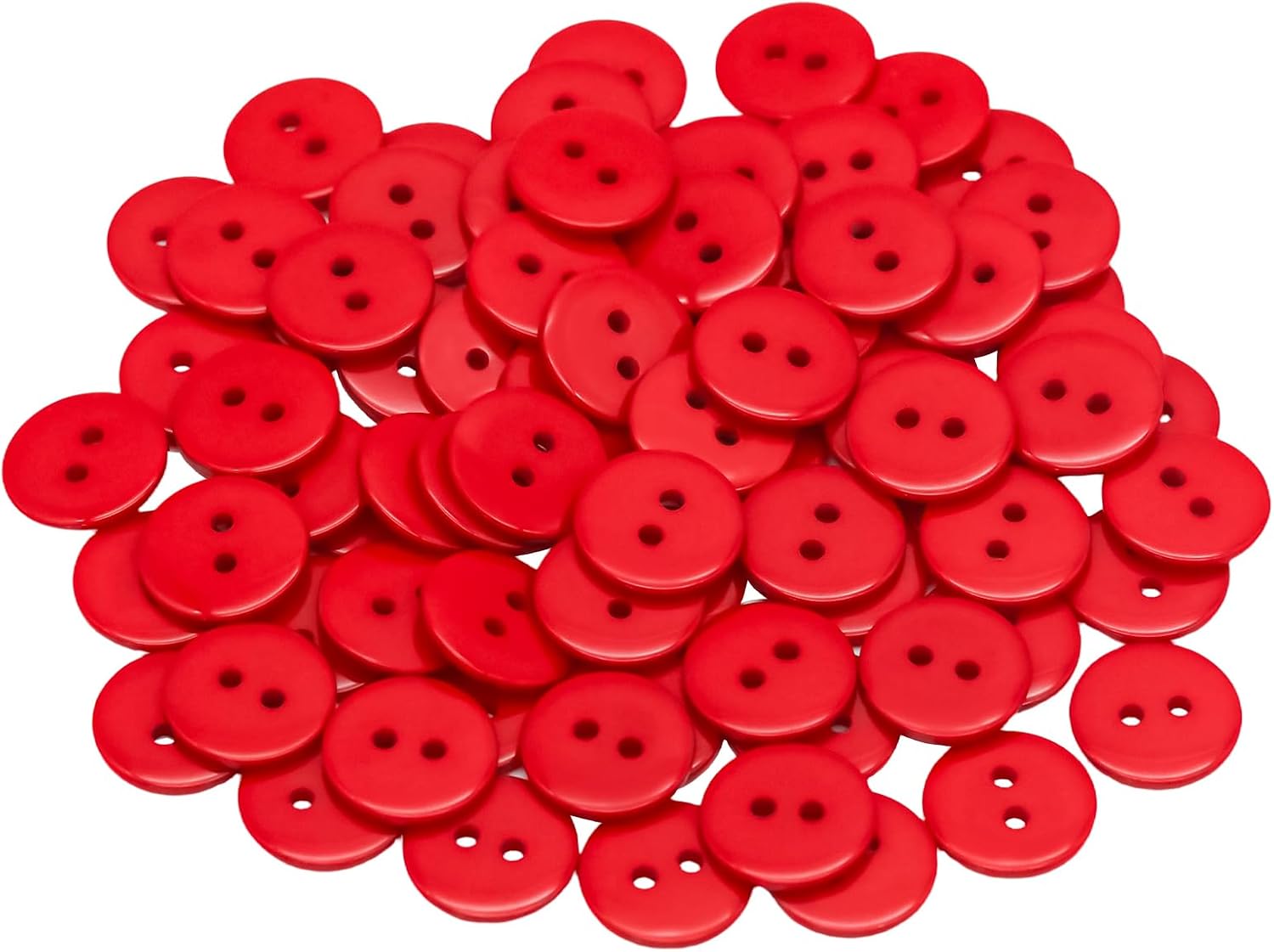 Detalle de Funstreet Red/5/8 inch (15mm) Sewing Buttons, 80 Red Resin 2-Hole Buttons