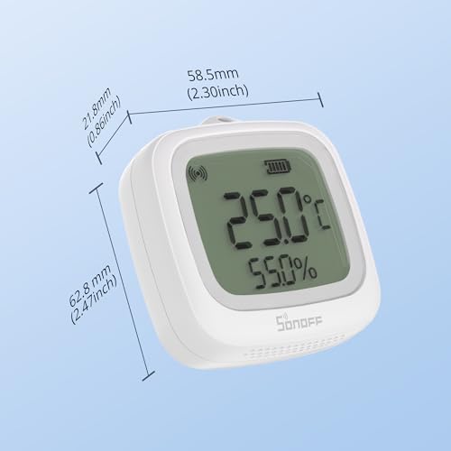 Detalle de SONOFF SNZB-02WD: Capteur Intelligent de Température et d'Humidité IP65 Zigbee avec LCD et installation flexible