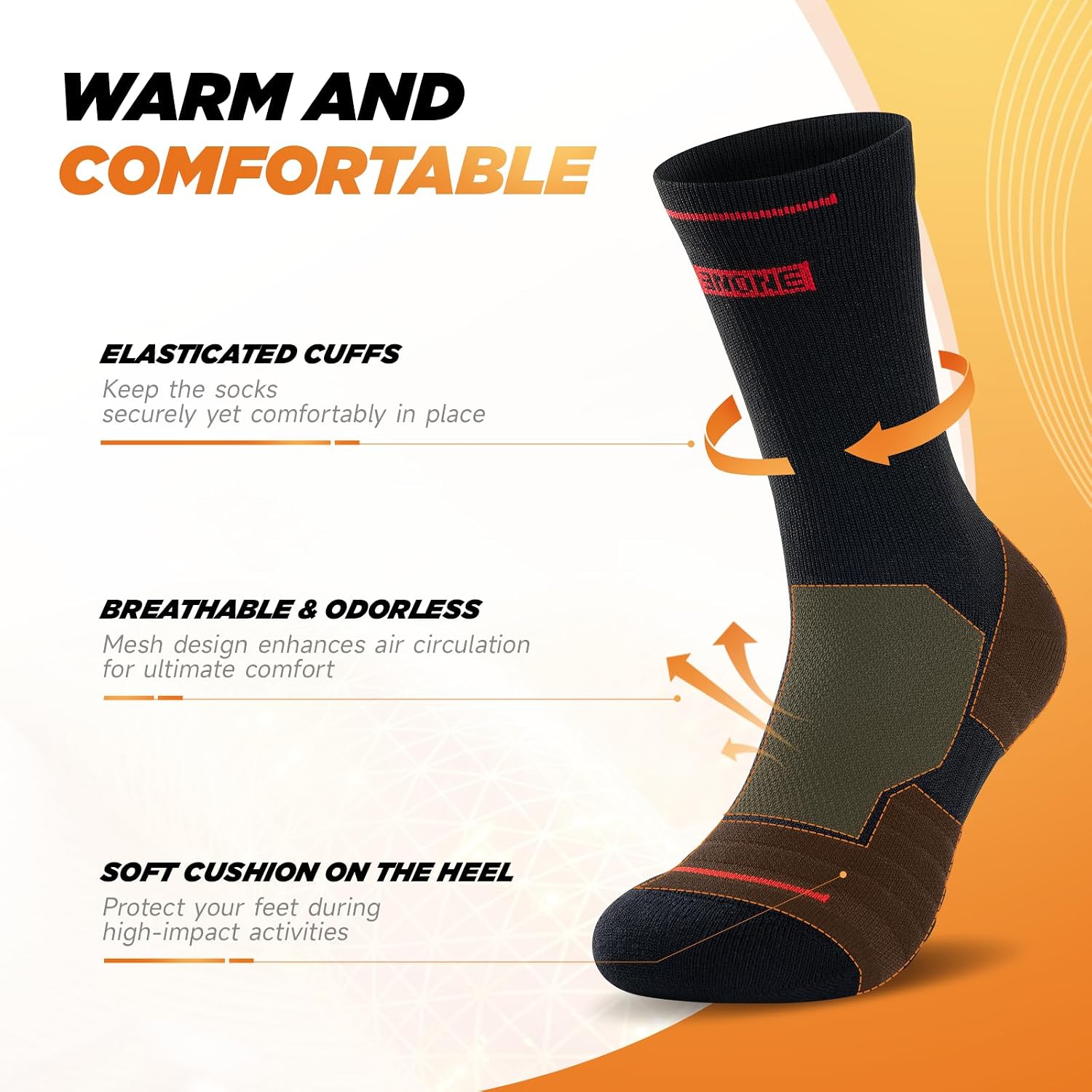Detalle 2 de RUIXUE Mens Thermal Socks for Winter 5 Pairs 👣