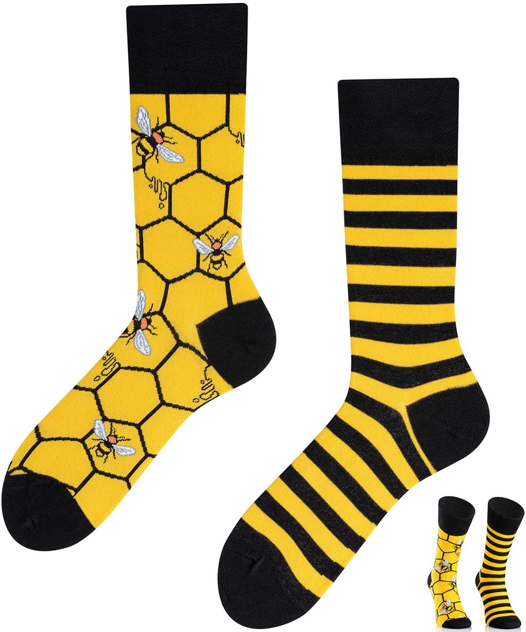 Detalle de TODO Colours Lustige Socken mit Motiv – Bunte Bienen-Socken (Bee Bee)