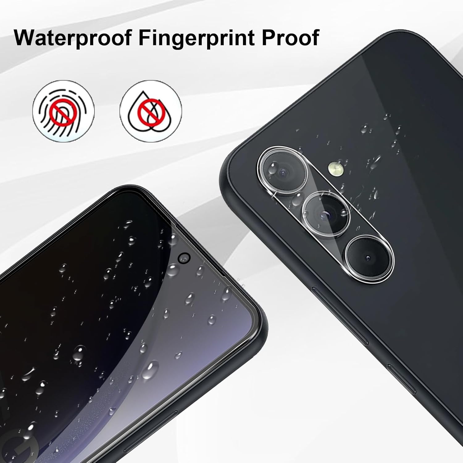 Detalle de Yenwen Sichtschutz für Samsung Galaxy A54 5G – 2er Pack Anti Spy Panzer Displayschutzfolie + 2 Kameraschutzfolie (9H, oleophob, Easy Install)