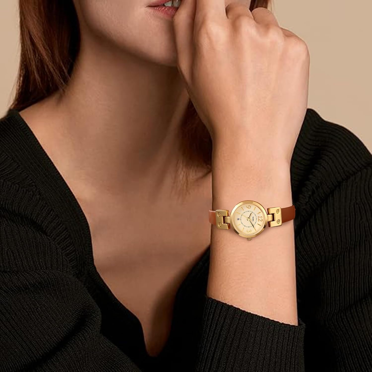 Thumbnail 6 de BUREI Orologio donna lusso quarzo cinturino pelle