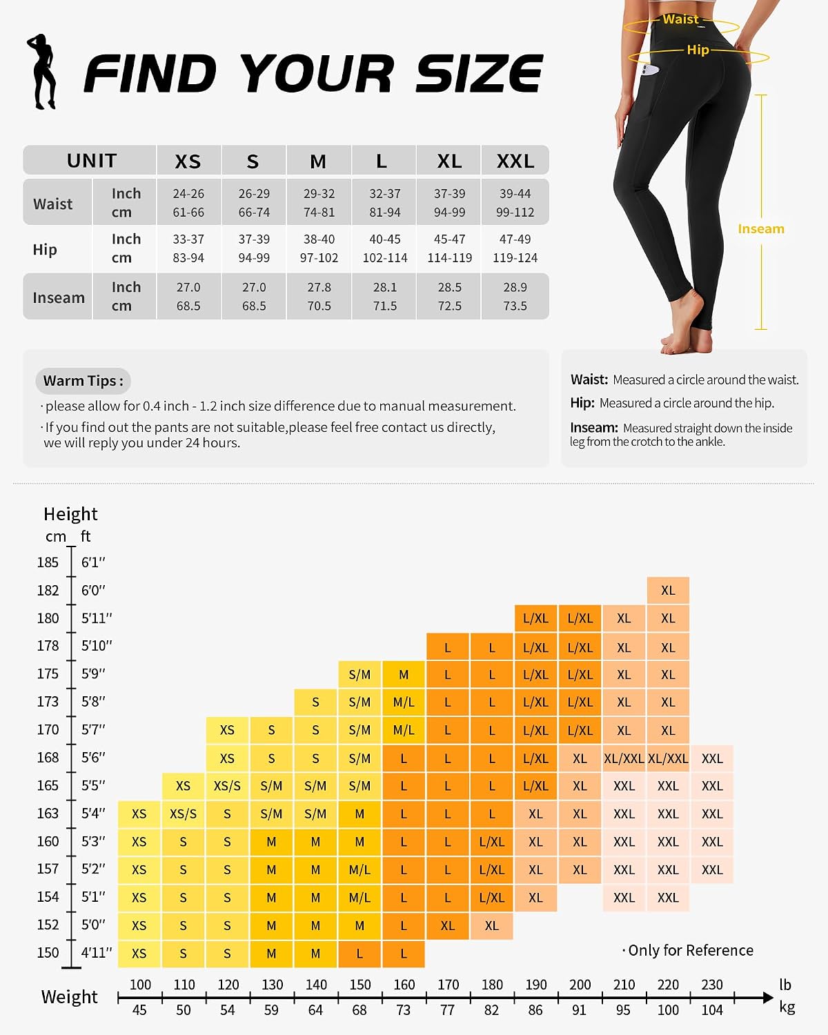 Detalle de CAMBIVO leggins sportivi donna a vita alta push up con tasche, per palestra, yoga e running