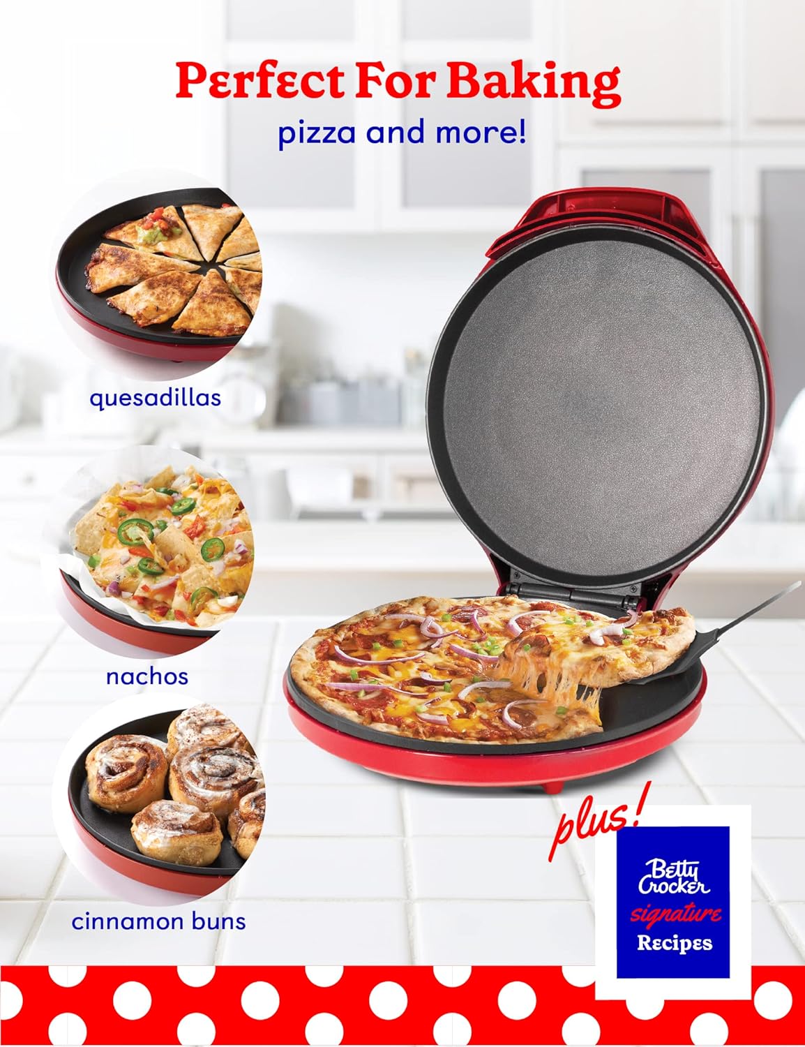 Detalle 2 de Betty Crocker Pizza Maker Plus 12" 🍕