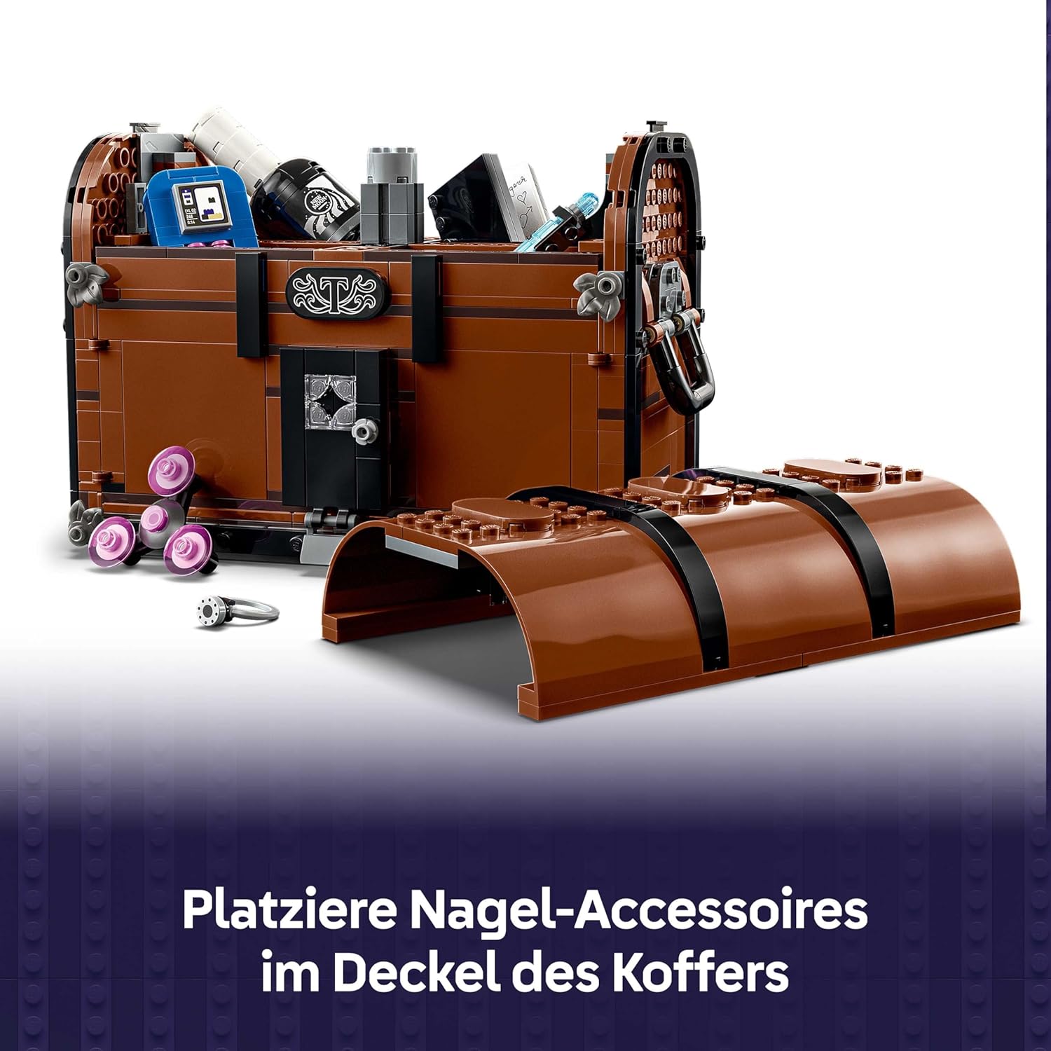 Detalle 2 de LEGO Wednesday 76785: Die Wohnung des Eiskalten Händchens – Kofferspielset mit Enid Minifigur