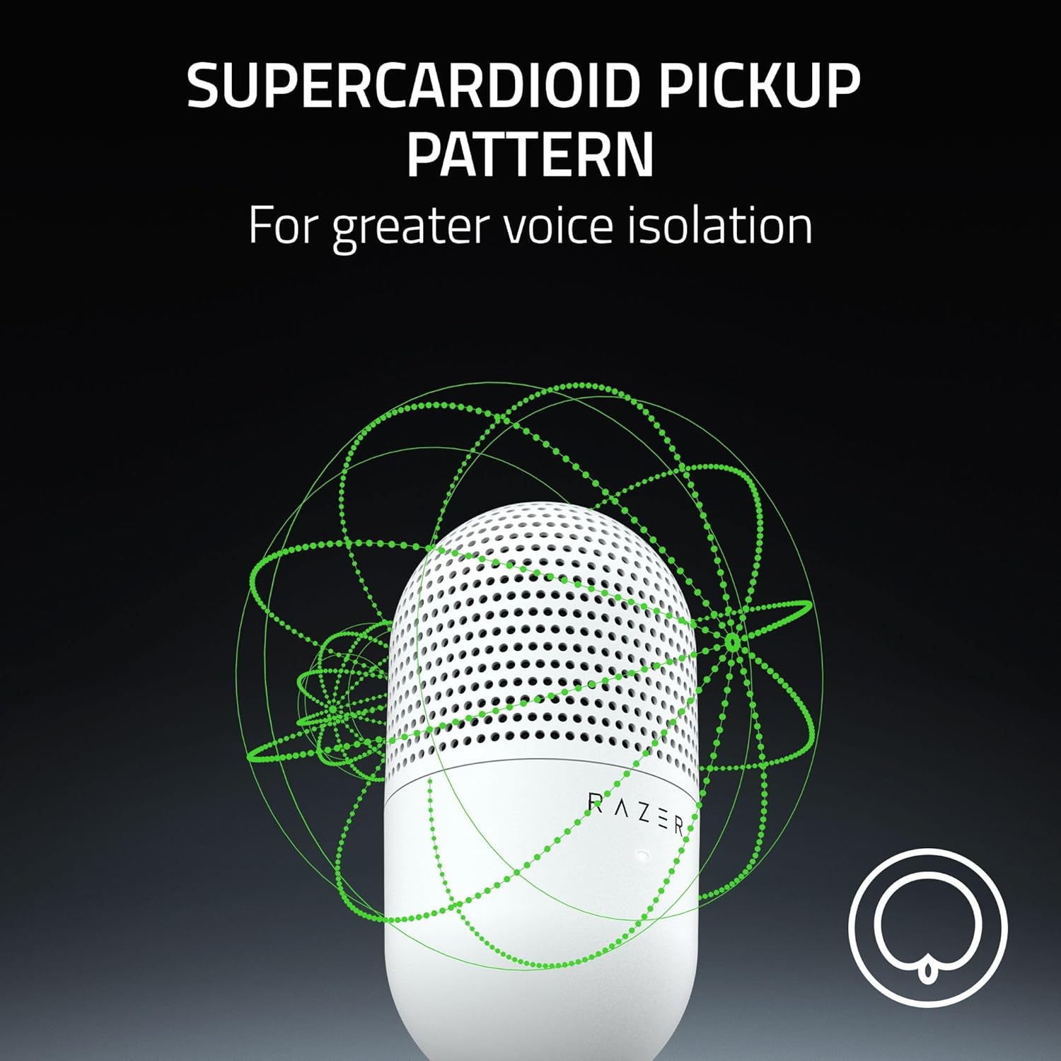 Thumbnail 2 de Razer Seiren V3 Mini (White) ultra-compact USB microphone with 14 mm condenser capsule and tap-to-mute