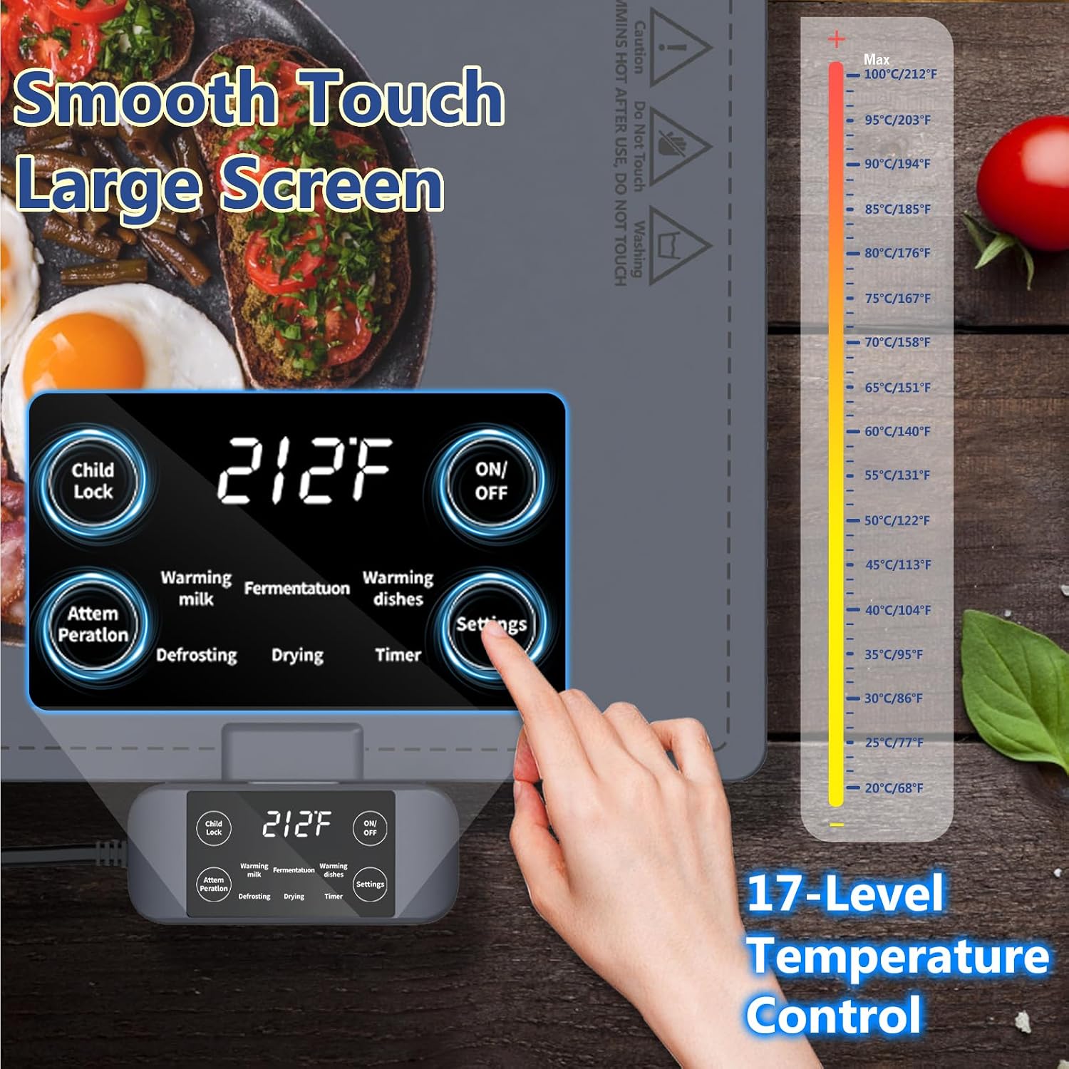 Detalle de Waterproof Electric Food Warming Mat 17‑Level
