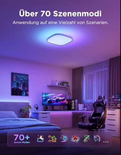 Thumbnail 7 de Govee Deckenleuchte RGBIC 24W – 2400 lm, 30×30 cm, smarte LED-Deckenlampe