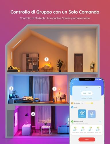 Thumbnail 6 de Govee Lampadina LED E27 Intelligenti WiFi e Bluetooth (Set 2) – 800 lm, 16 Milioni di Colori RGBWW, compatibili Matter/Alexa/Google/SmartThings