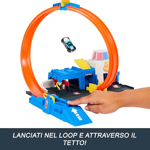Detalle de Hot Wheels City Super Stazione di Polizia Playset con Auto 1:64 – Piste Modulari e Avventure velocistiche