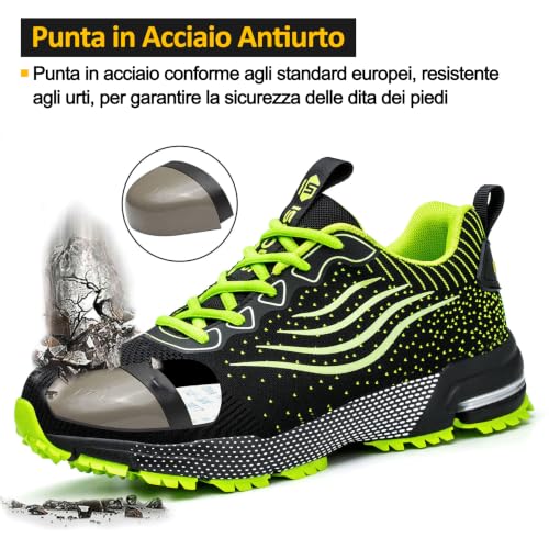 Thumbnail 2 de CYKYGGO Scarpe Antinfortunistiche da Uomo/Donna Verde EU 46: leggerezza, sicurezza e versatilità