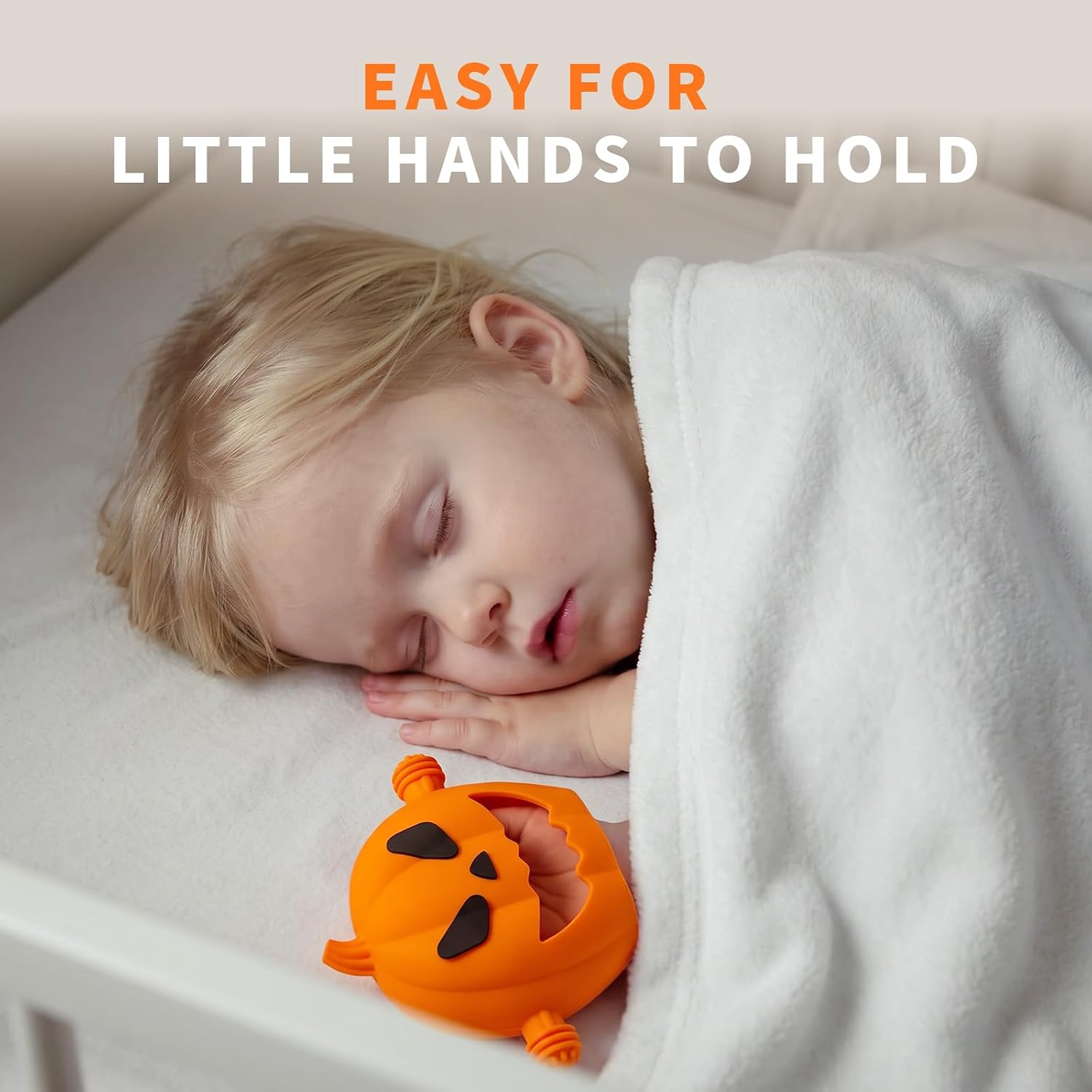 Detalle 2 de CulinaCraft Pumpkin & Ghost Baby Teething Mittens in Food-Grade Silicone