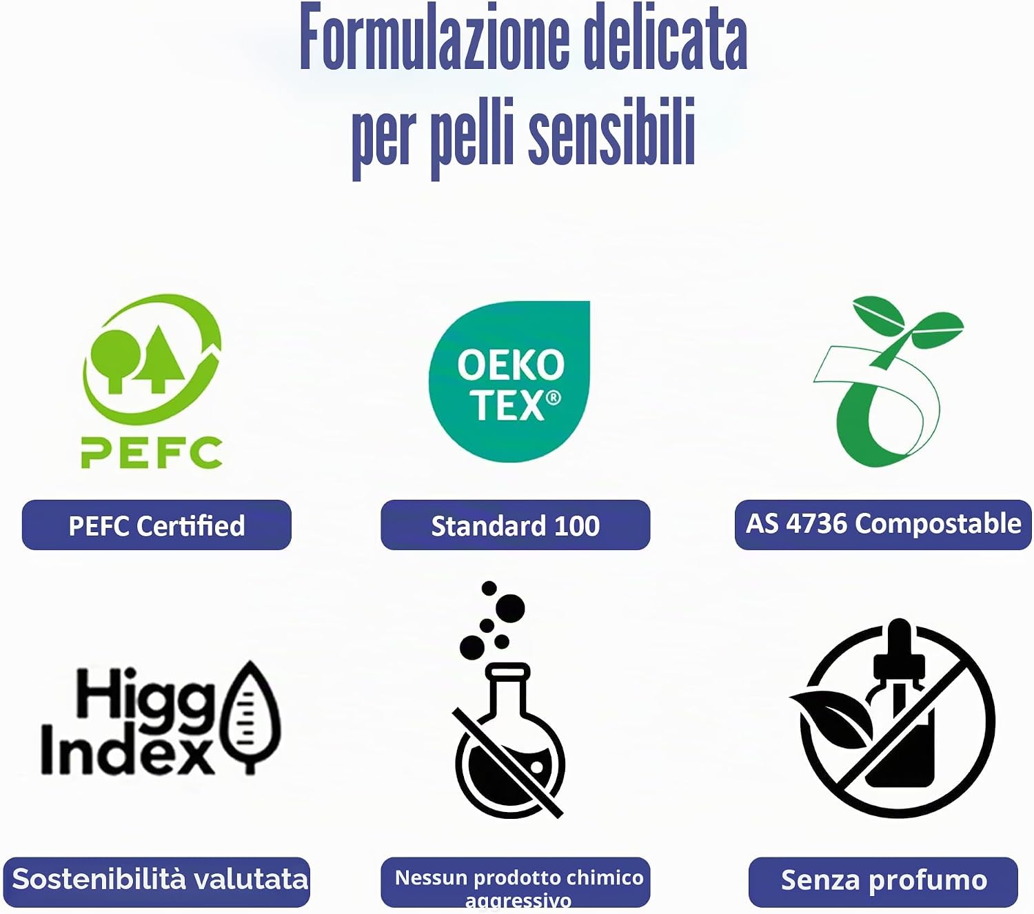 Detalle de Ourmed Life Face Clean Towels salviette viso biodegradabili senza profumo (100 pz) per pelli sensibili