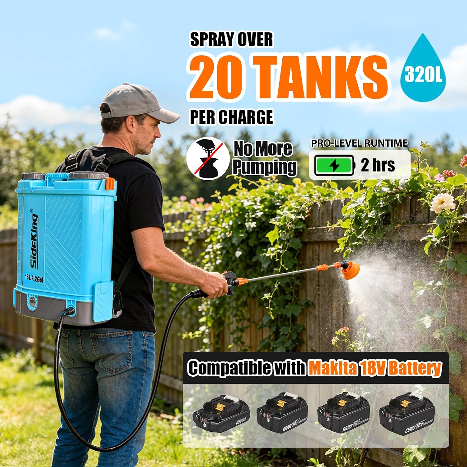 Thumbnail 1 de SideKing Knapsack Sprayer 16L electric