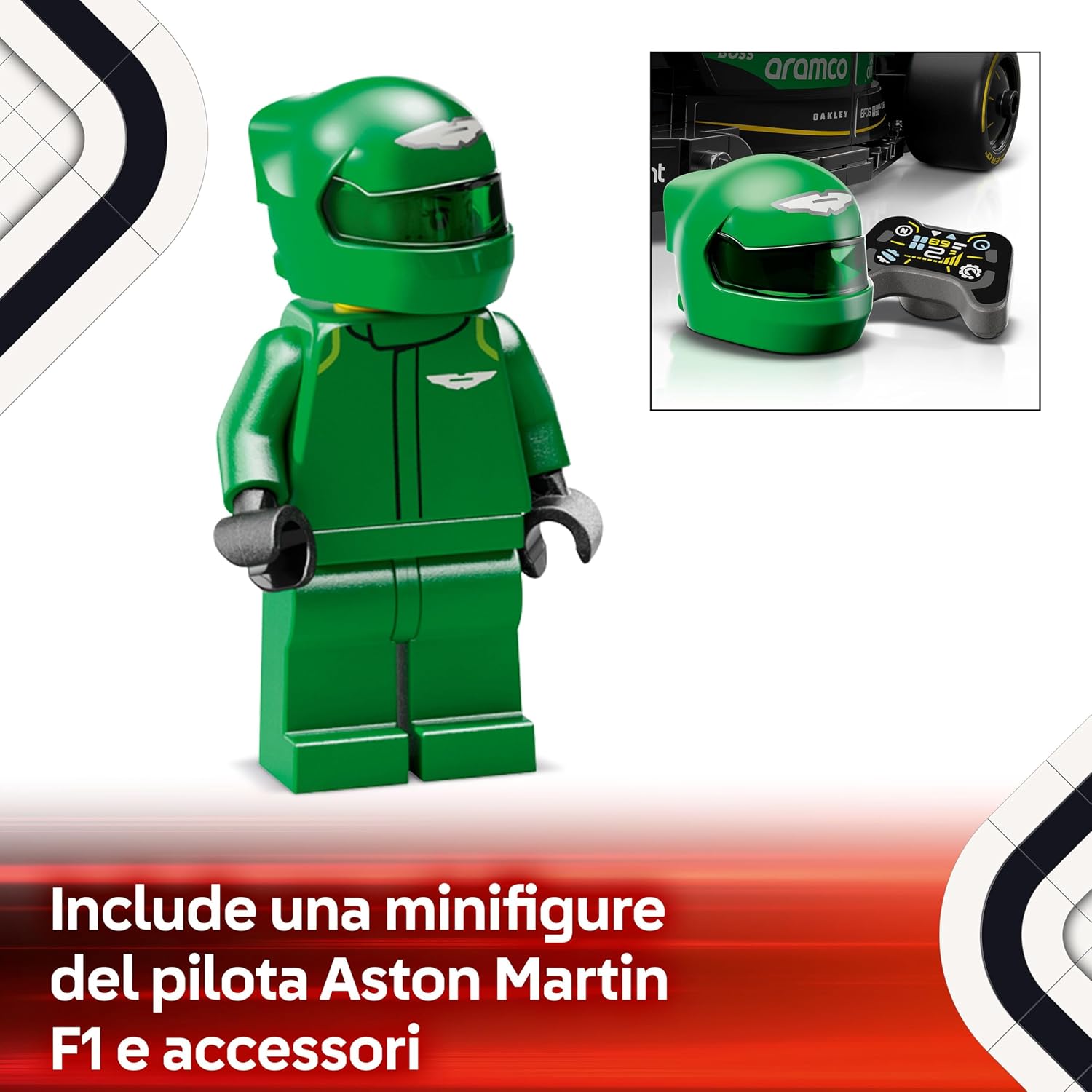 Detalle 2 de LEGO 77245 Aston Martin AMR24 Auto da Corsa 🏎