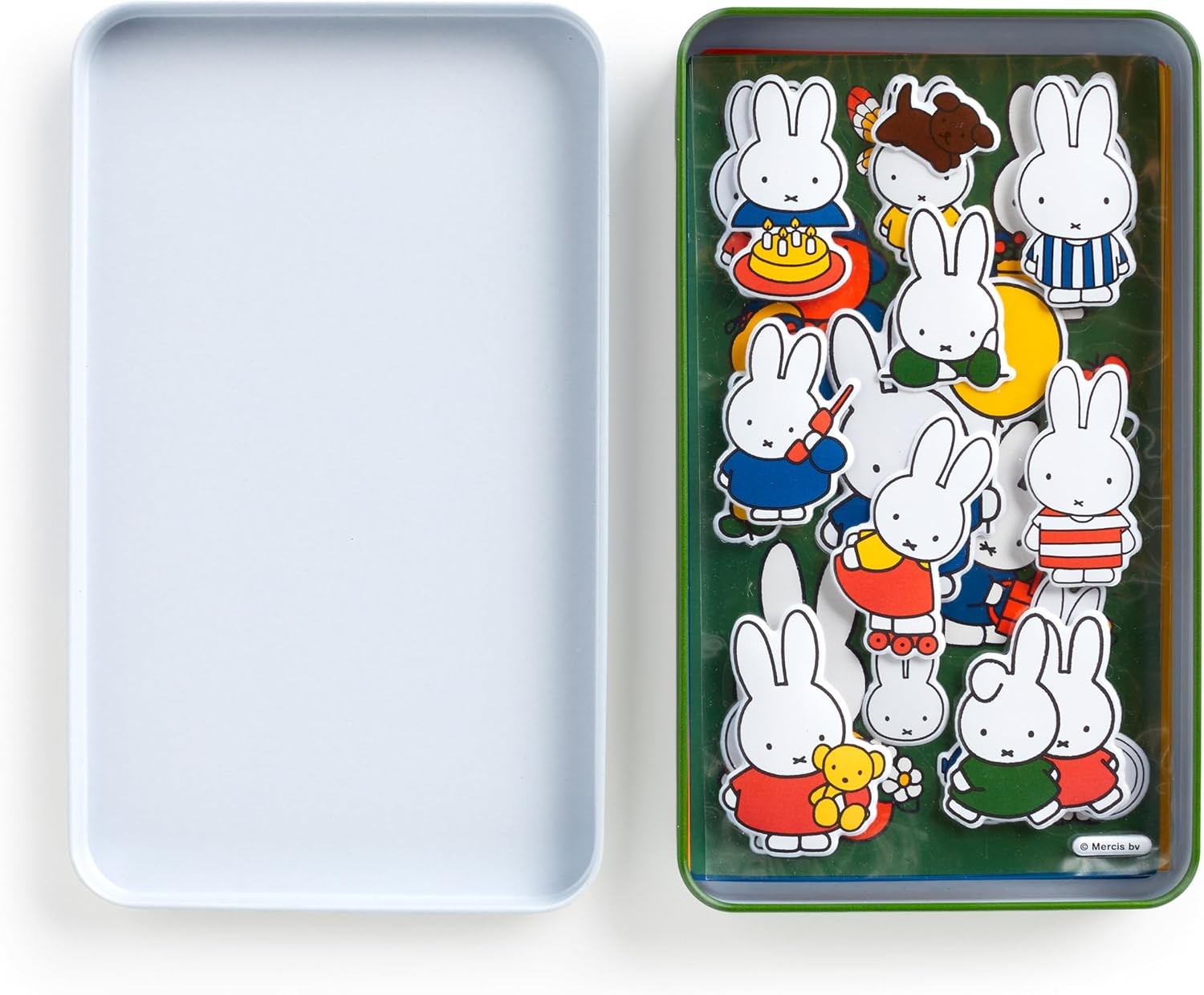 Detalle de Galison Miffy Sticker Tin – 24 Sheets of Miffy Stickers (22 standard + 2 Puffy) in a Portable Tin