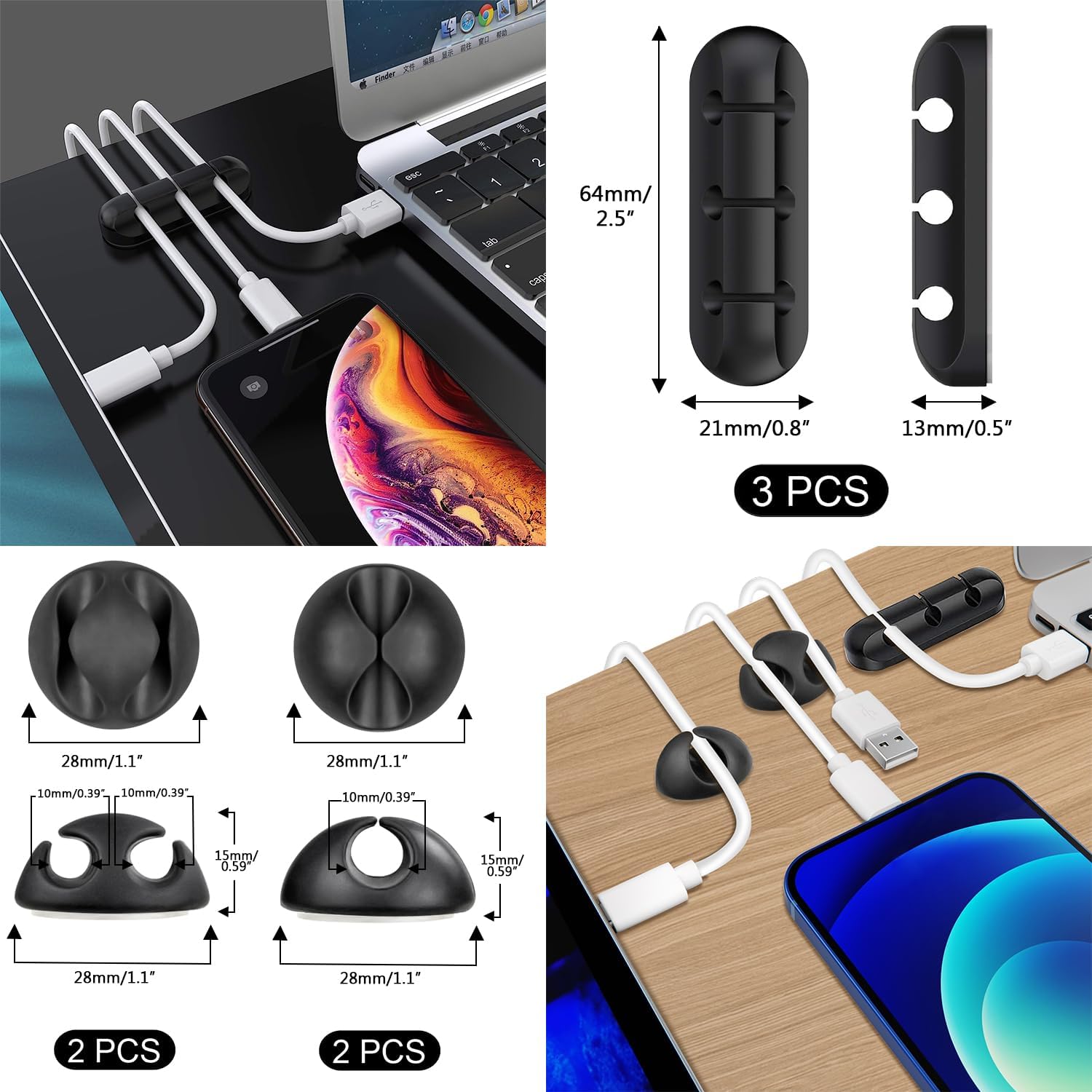 Detalle 2 de SOULWIT Kabelmanagement Kit – Komplettset für sichere, ordentliche Kabelführung