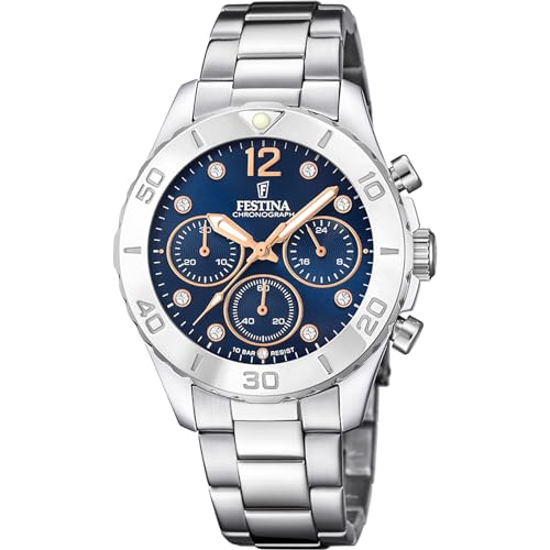 Detalle de Festina Montre Femme Analogique en Acier Inoxydable 316L Argenté