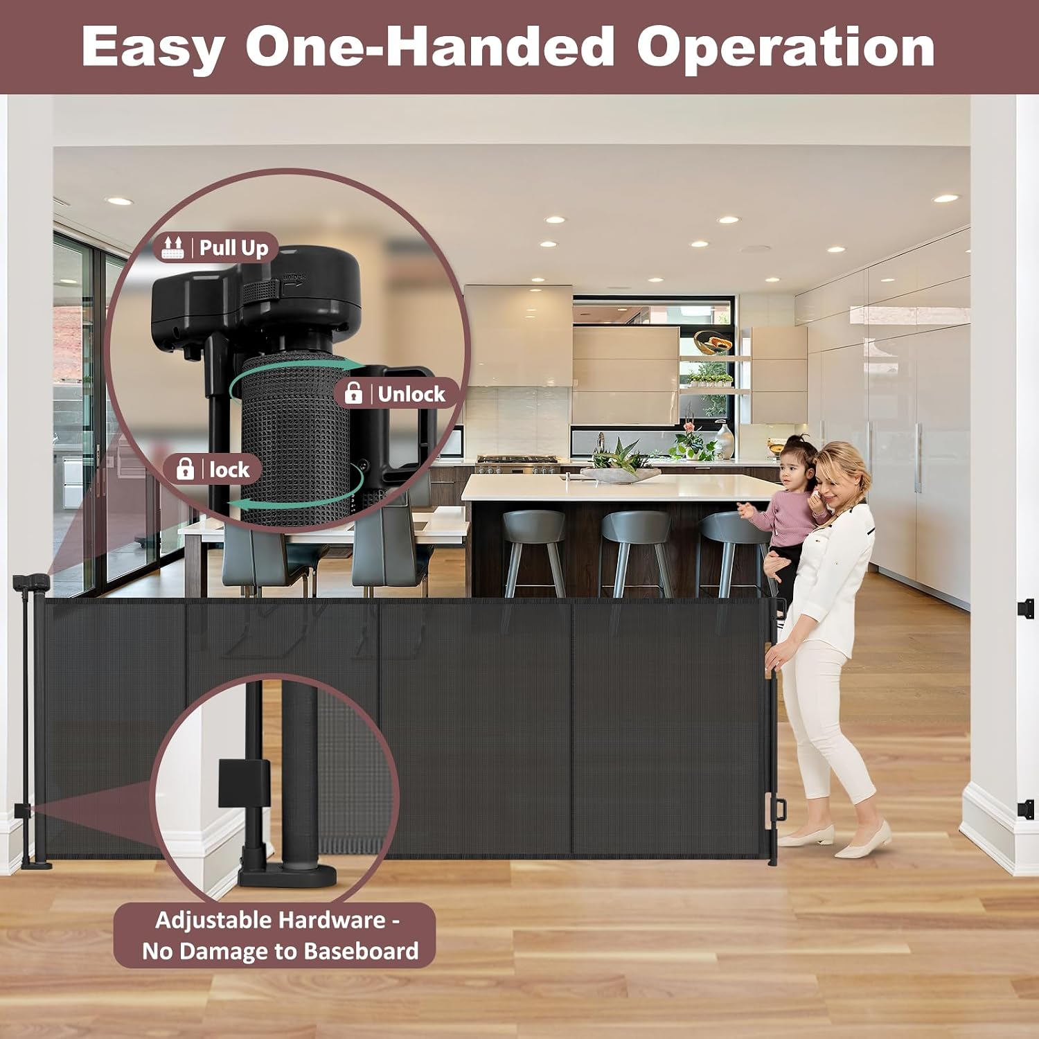 Thumbnail 6 de Retractable Baby Gate, 41-Inch Tall