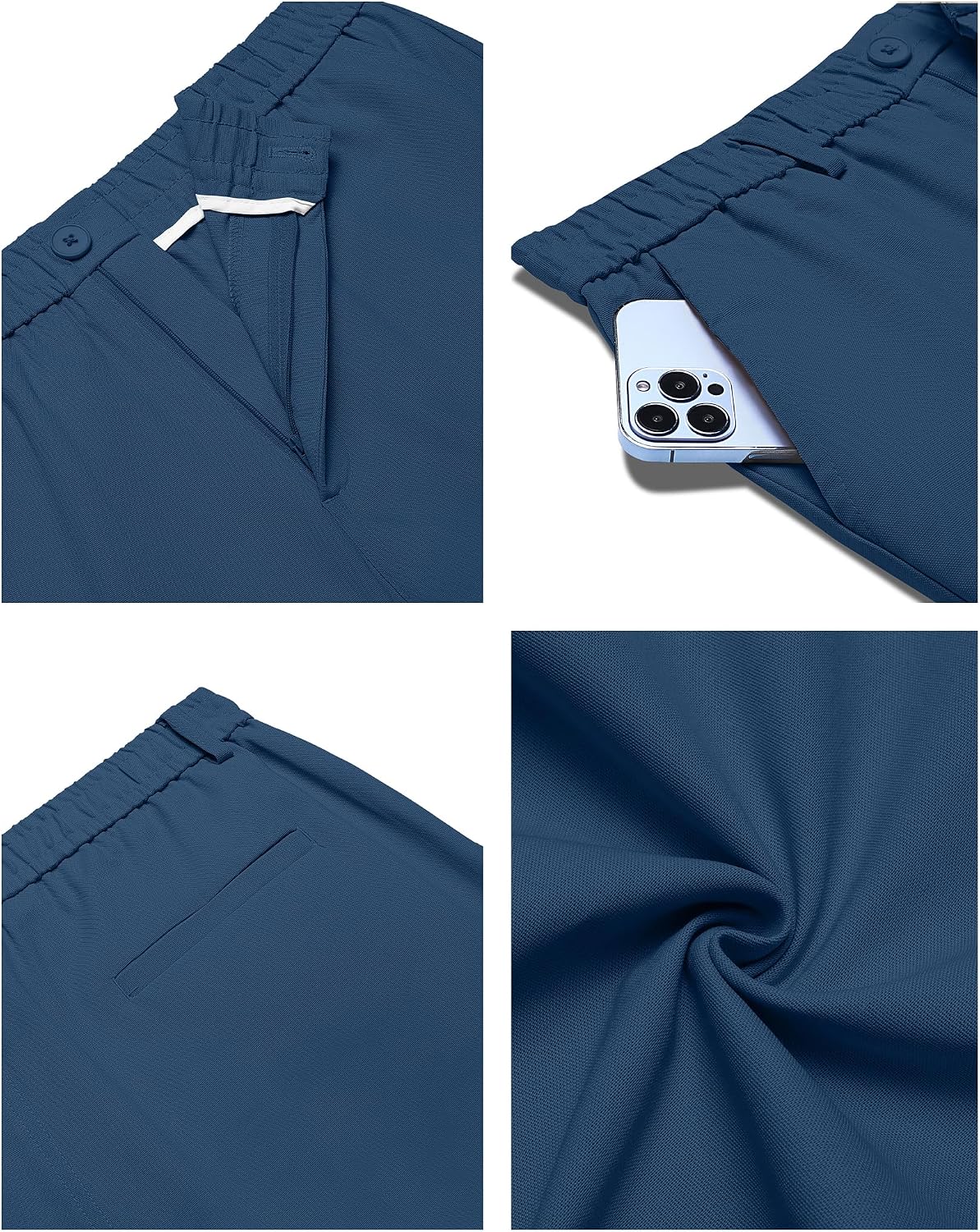 Detalle de COOFANDY Pantalon homme en lin léger décontracté d’été, avec taille élastique
