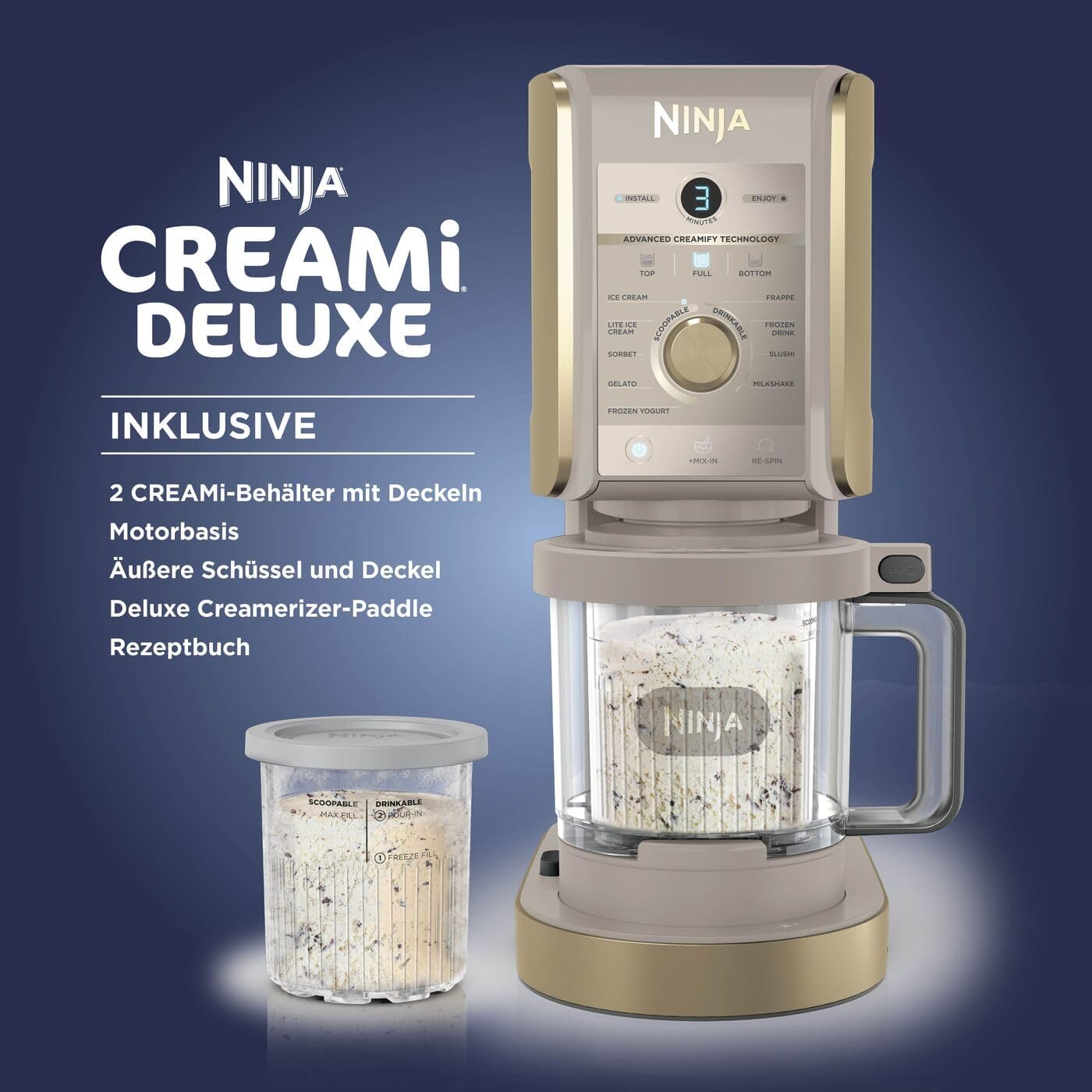 Thumbnail 1 de Ninja CREAMi Deluxe NC502EUSTGD 2 Behälter