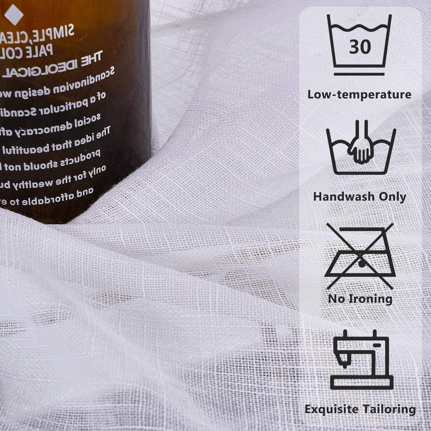 Thumbnail 5 de Topfinel Cortinas Raya Gasa Blancas para Ventanas 🏡 2 Piezas 140x260cm