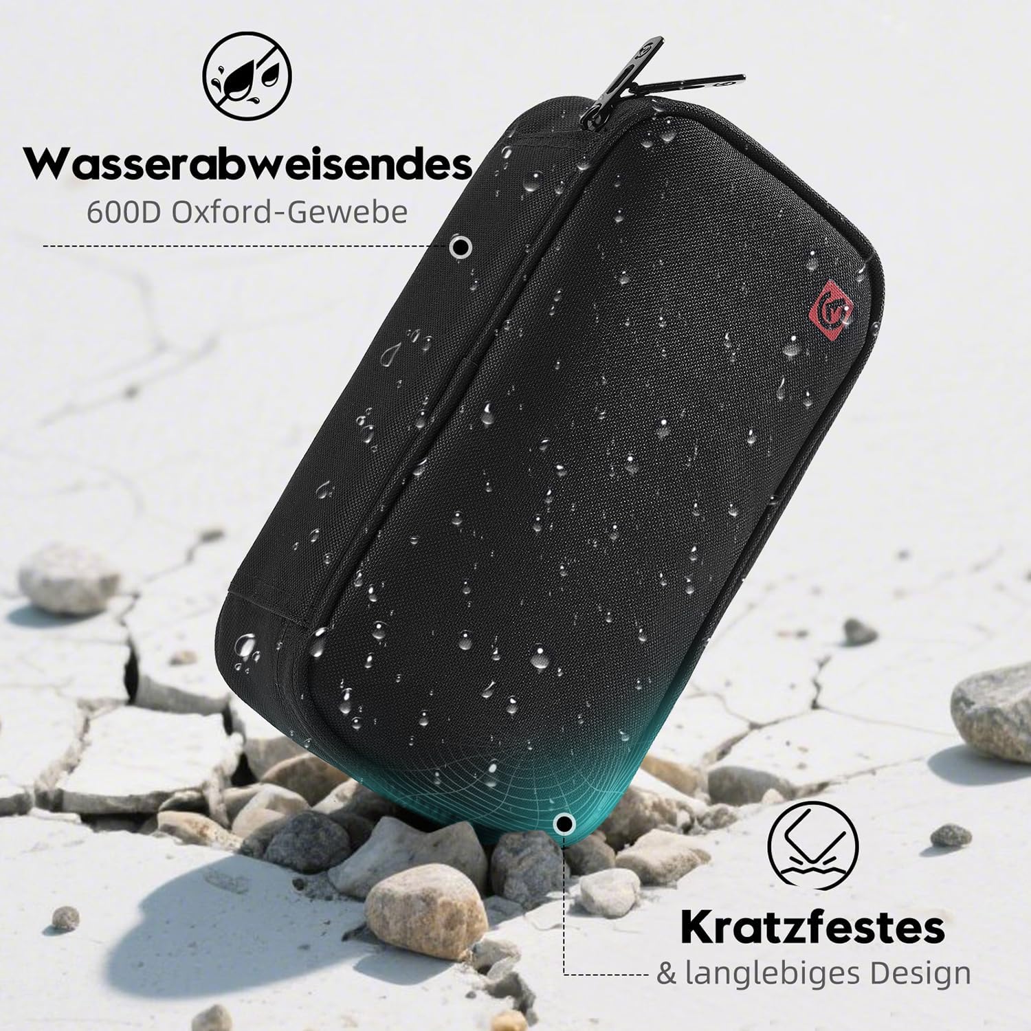 Detalle de ALLCAMP Insulin-Kühltasche mit Kühlbox, 4 wiederverwendbaren Eisbeuteln und Organizer