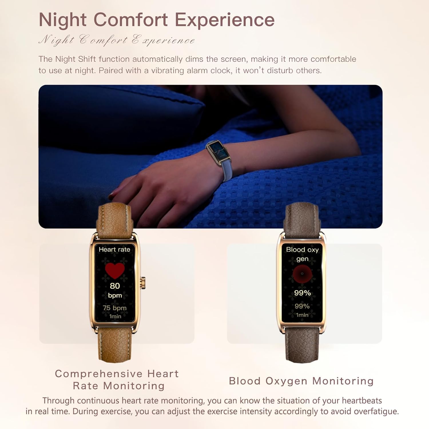 Detalle de Findtime Fitness Watch for Women: Slim Stainless Steel Activity Tracker