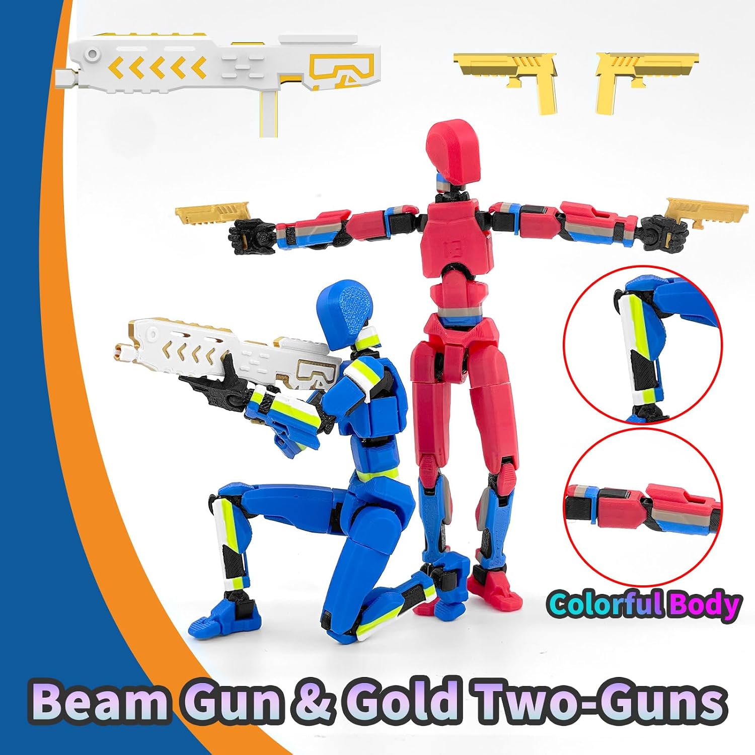 Thumbnail 2 de Falandi 5-Pack T13 Titan Action Figure Set (Already Assembled) with Laser Saber-Style Accessory Set