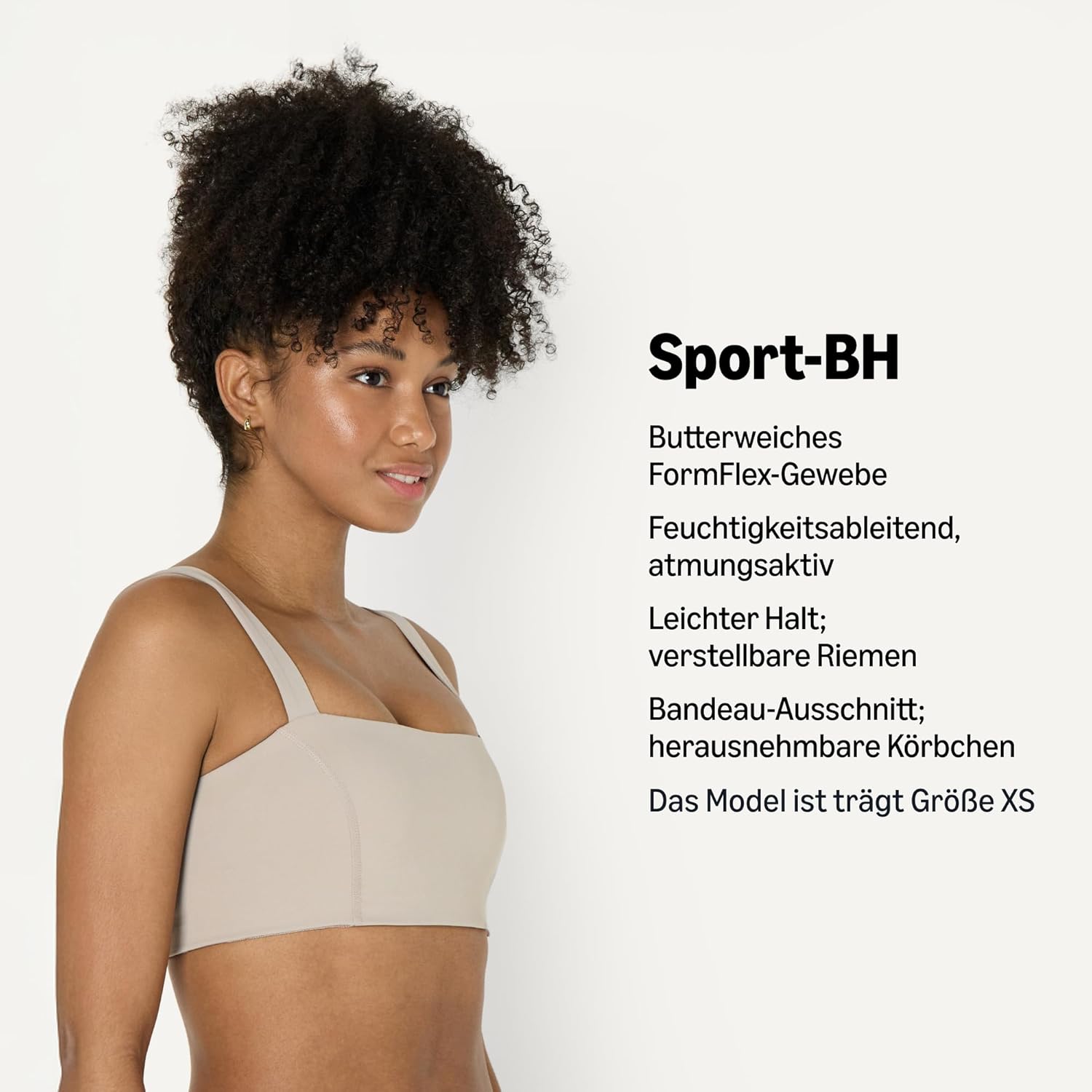 Detalle 2 de Amazon Essentials Damen Active FormFlex Buttery Soft Bandeau-Sport-BH mit verstellbaren Trägern (A–C) – leichter Halt