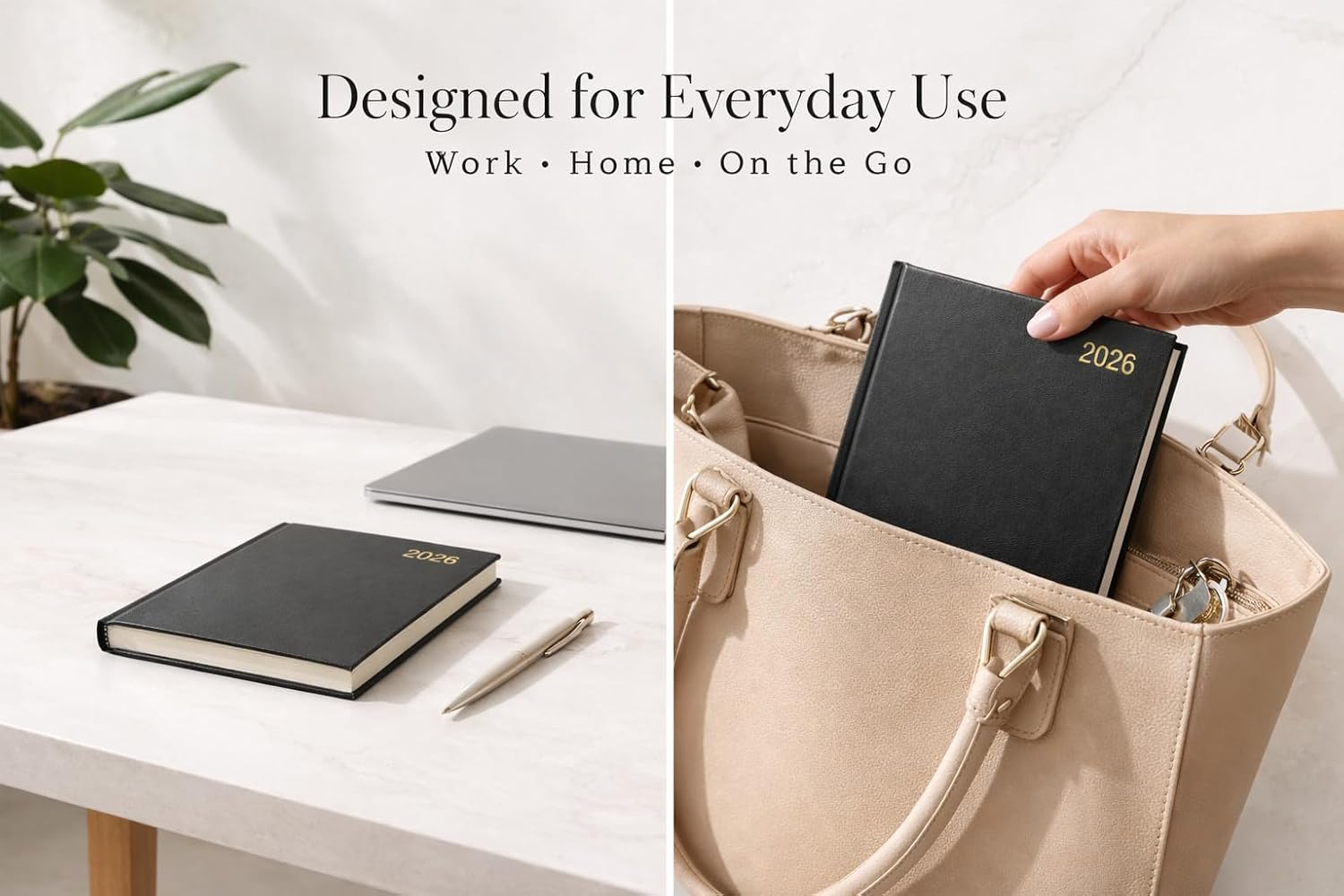 Thumbnail 5 de 2026 Top Sale A4 Day Per Page Hard Cover Diary with Ribbon Bookmark (Black) – daily planner & notes pages