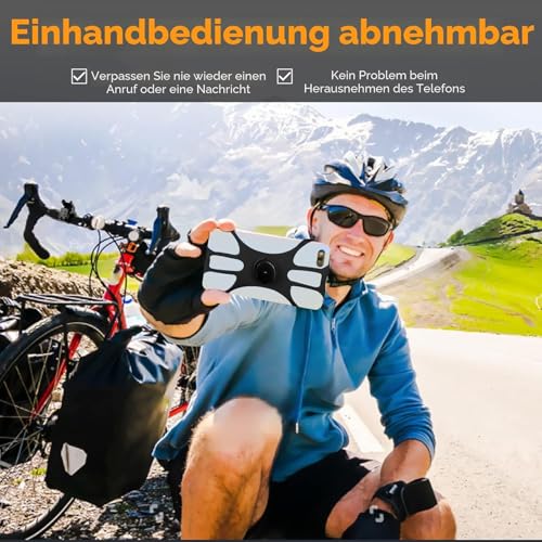 Detalle 2 de Rouclo Uchwyt na telefon pentru vélo – support universel avec amortissement, 360° rotation (Noir, 4)