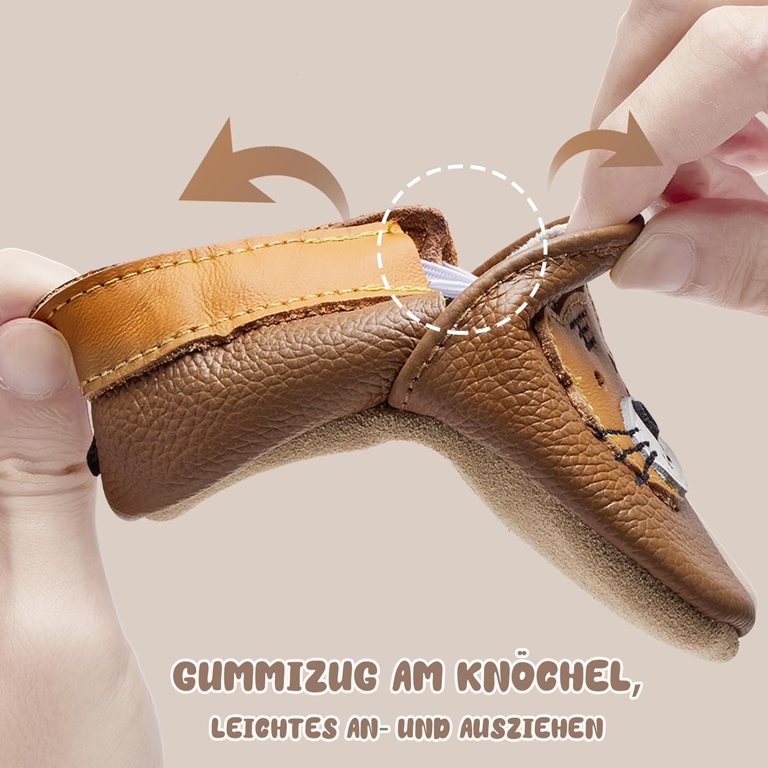 Detalle de IceUnicorn Krabbelschuhe – weiche Lederläufer für Babys mit rutschfester Sohle