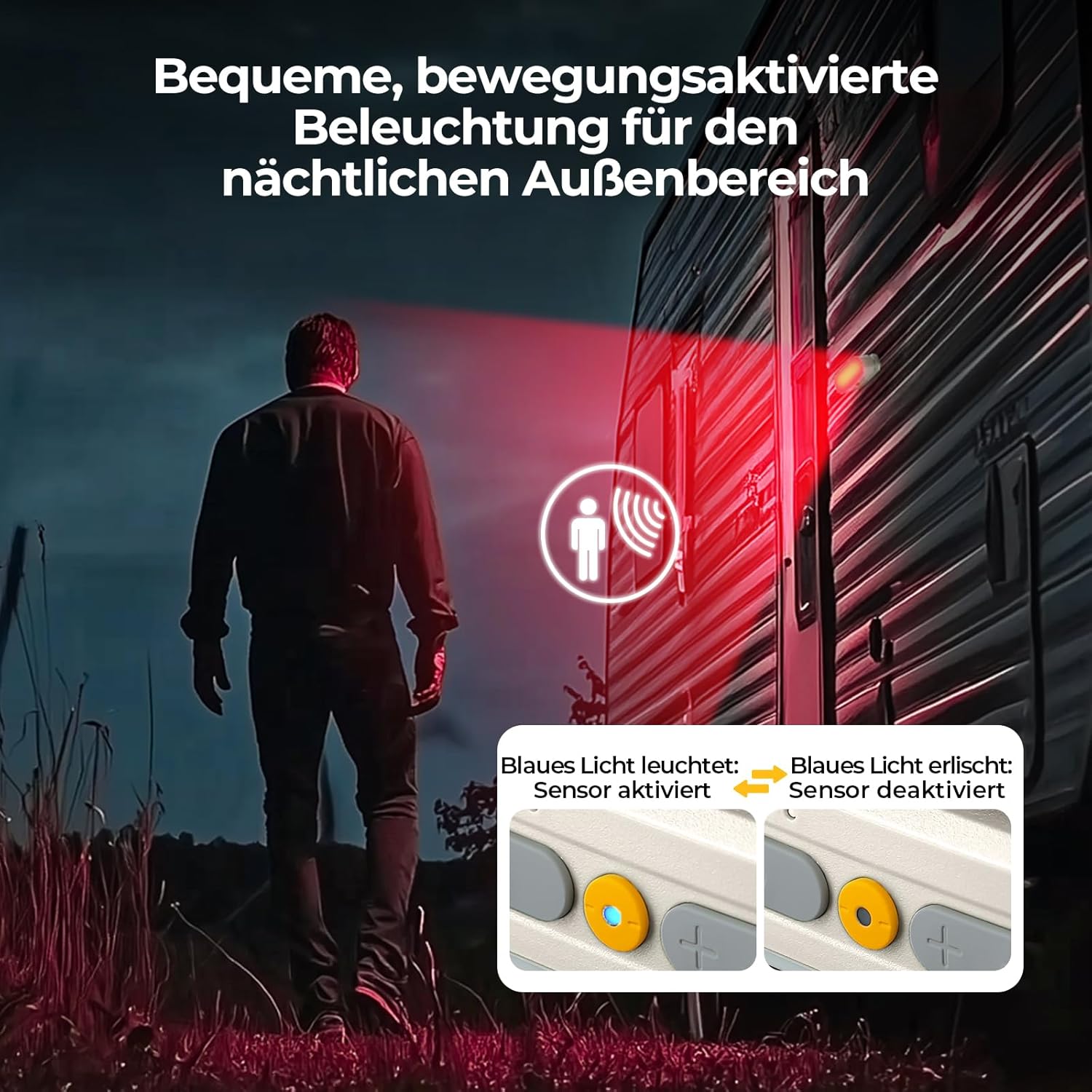 Thumbnail 6 de BougeRV Lampada da campeggio con sensore – 380 lm, IP65, 3200 mAh