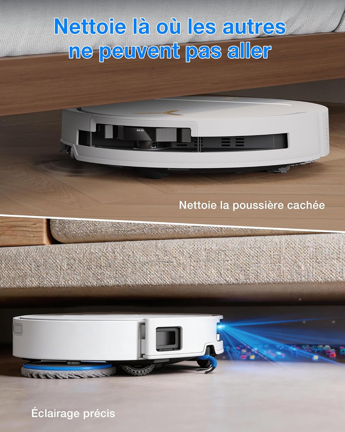 Detalle de ECOVACS DEEBOT T50 Pro Omni Gen3: aspirateur robot, lavage et station tout-en-un