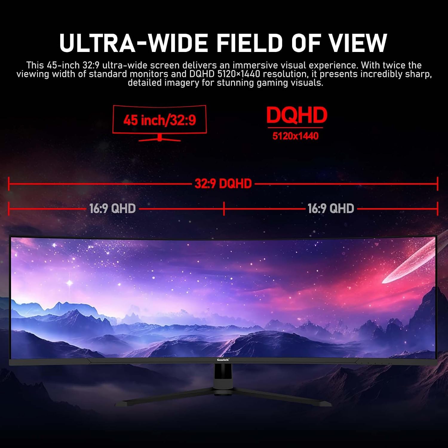 Thumbnail 1 de Gawfolk 45 inch Ultra-Wide Curved Monitor: A practical, high-refresh choice for work and play