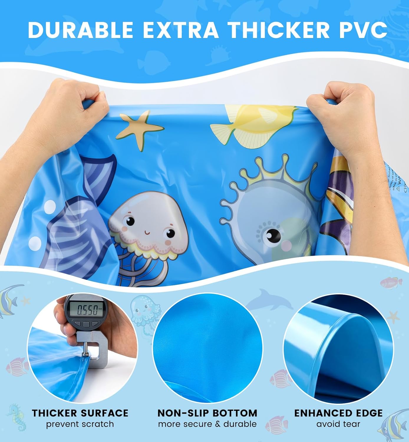Thumbnail 6 de Dsquu LED Glowing Splash Pad Sprinkler (60") for Kids & Dogs with RGB Light Modes & Remote