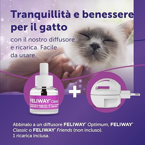 Detalle de FELIWAY Classic 1x30 Giorni: Ricarica Calmante per Gatti, 48 ml