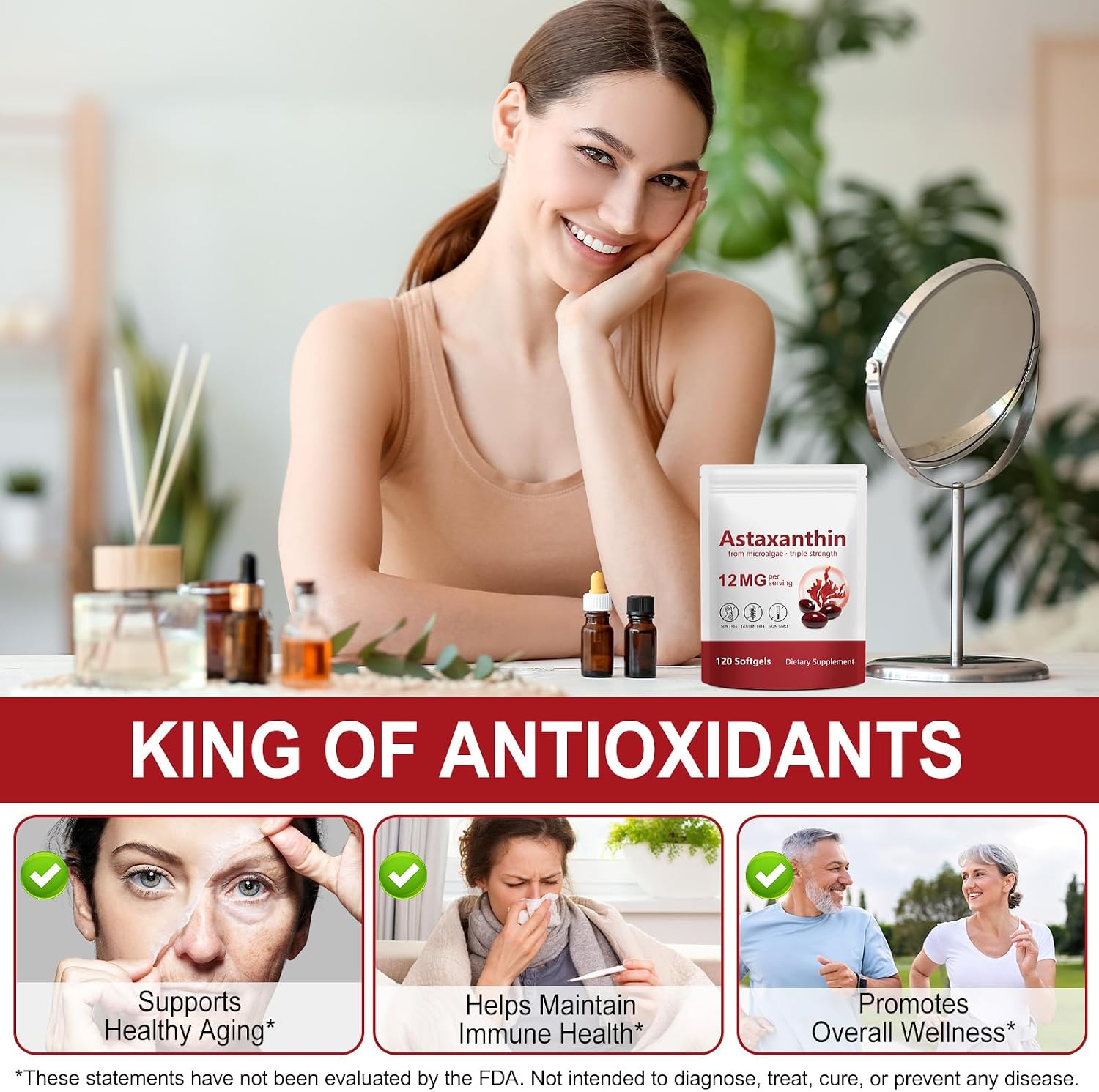 Detalle 1 de LTQXGT Astaxanthin Supplement 12 mg